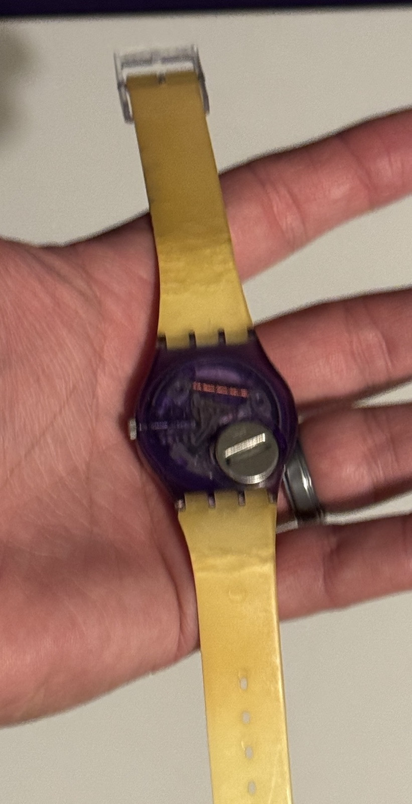 Vintage 90s Swatch Watch FLUO SEAL Date GV106 Original Band 1993 Swiss Made Rare