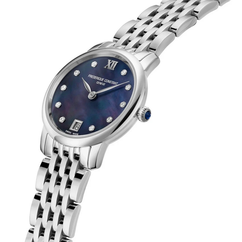 Frederique Constant Women’s Date Quartz Silver Watch 30MM FC-220MPBD1S26B