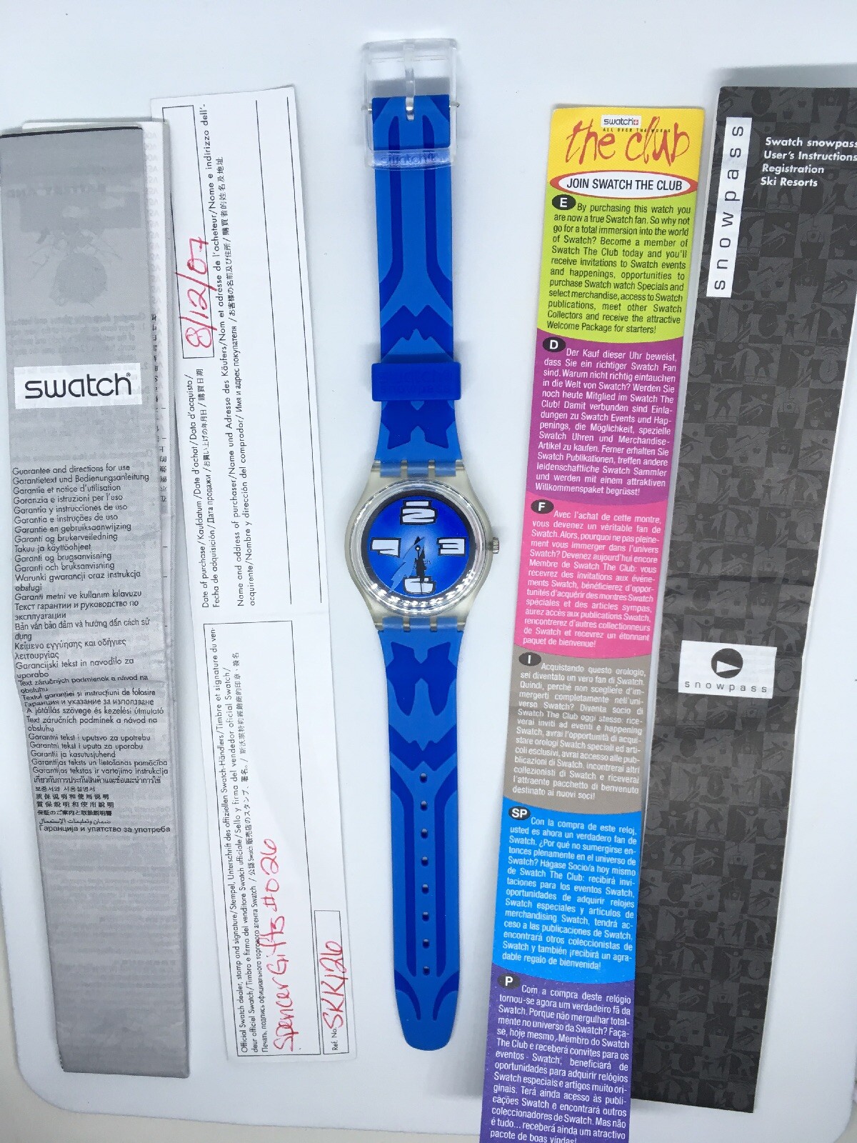 Snowboard Ski Skate SNOWPASS, Swatch Silicone Band-NEW Without Box Skk126