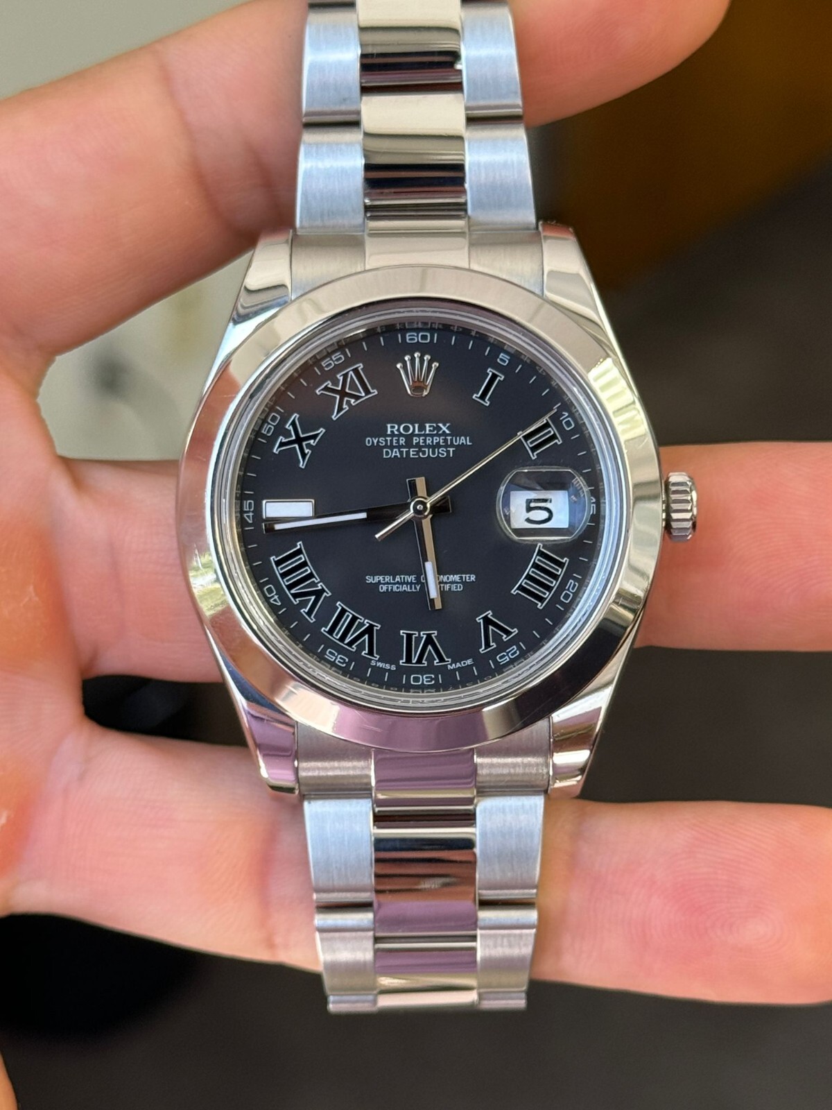 Rolex Datejust II 41 Dark Grey Dial Oyster Steel Men’s Watch 116300-0006- WM1899