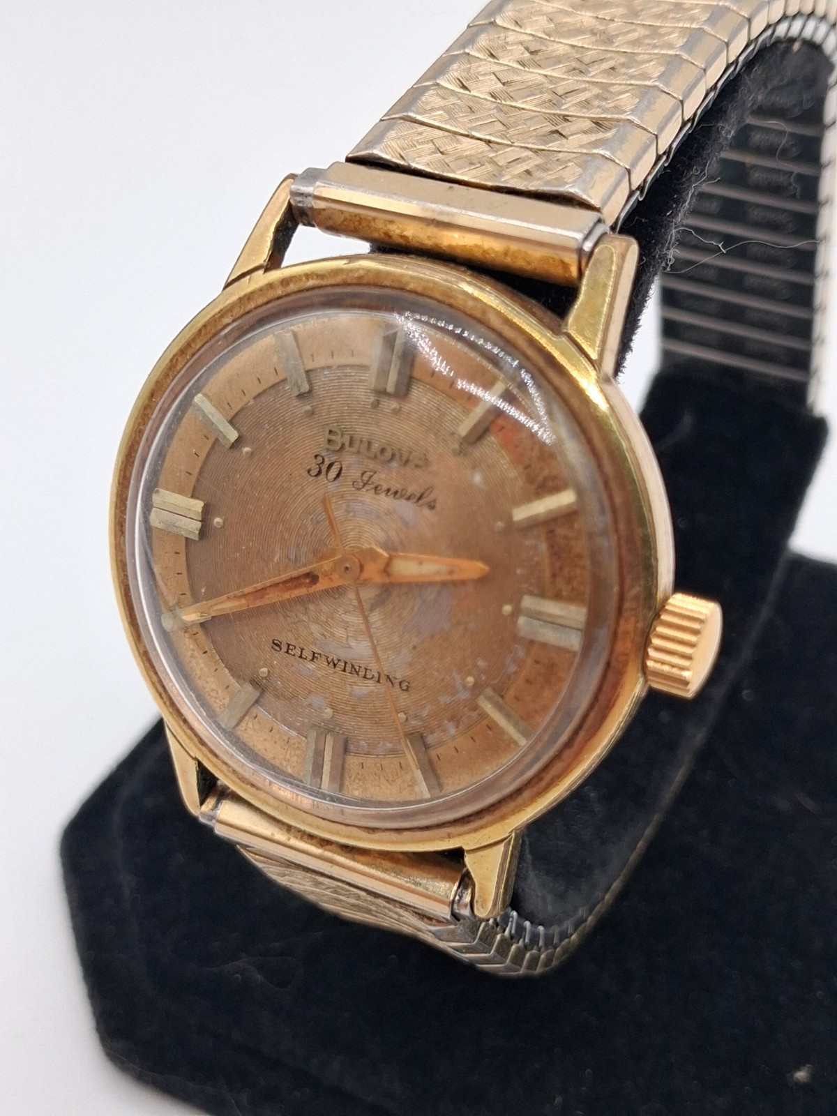 Bulova 30 Jewels Self Winding Mens Watch Vintage Gold Filled