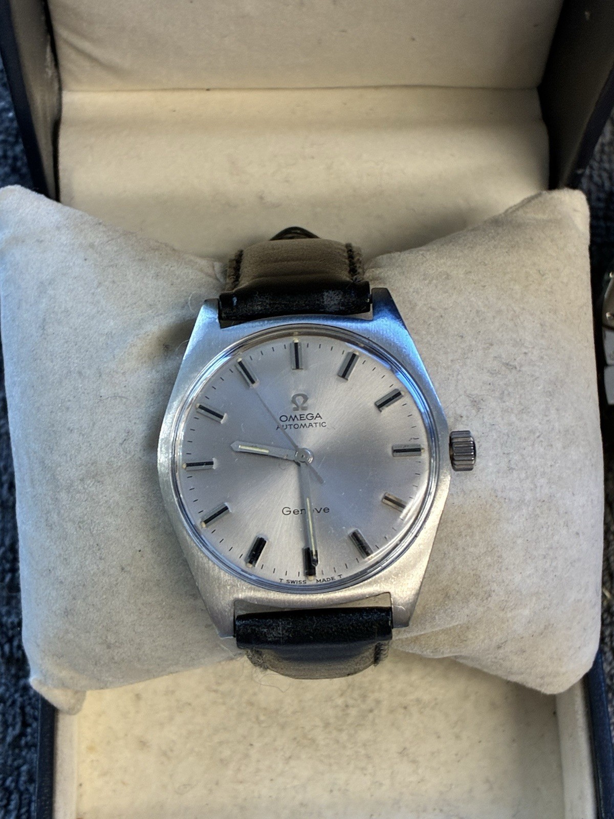 Vintage Omega Seamaster Geneve Automatic Mens Watch New Leather Strap
