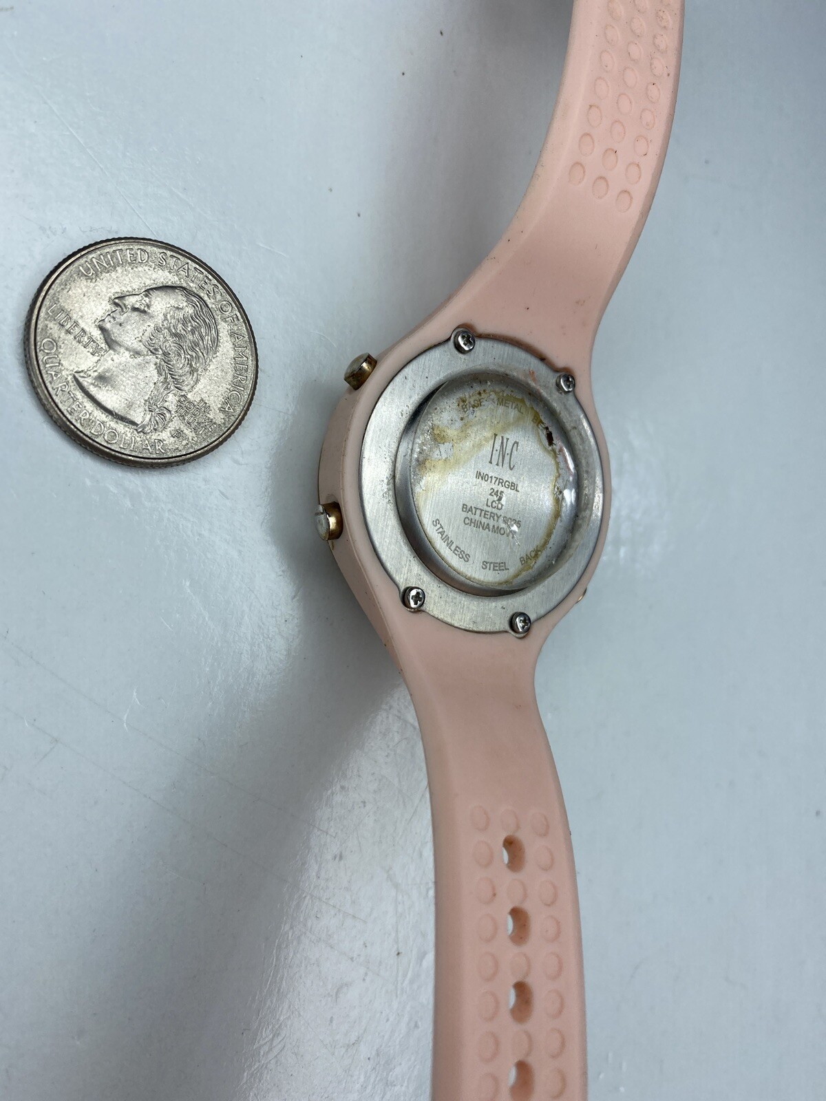 E INC Rose Gold Pink Silicone Sport IN017RGBL 245 Stainless LCD Working