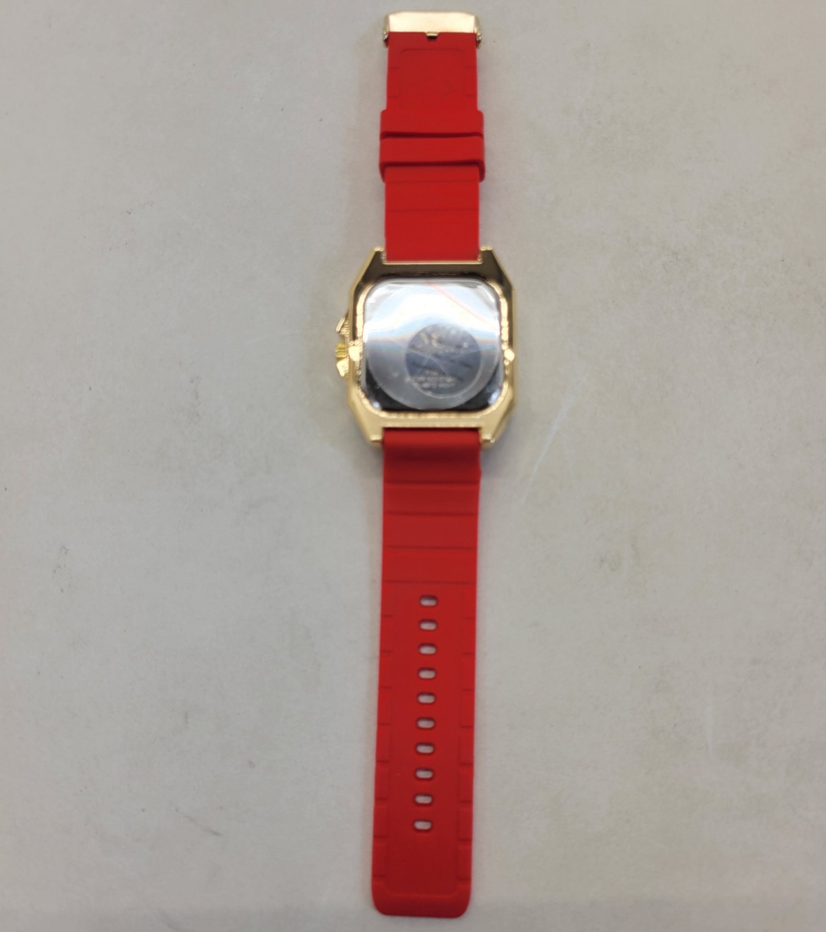 Montres Carlo Men’s 53mm Big Face Quartz Watch Red Silicone Band – Model 51594