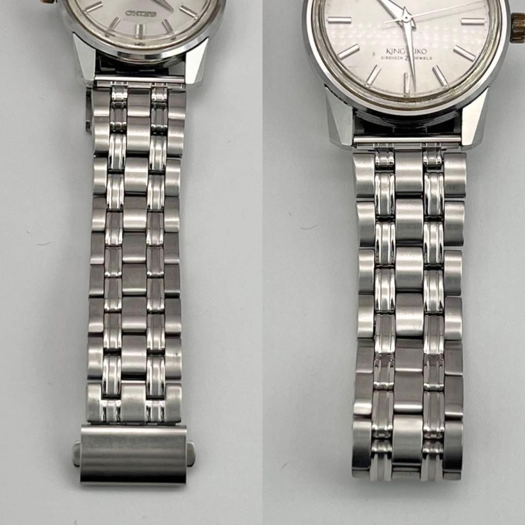 King Seiko 44-9990 Manual Wind White Vintage Watch Men’s 1966 Japan 078744