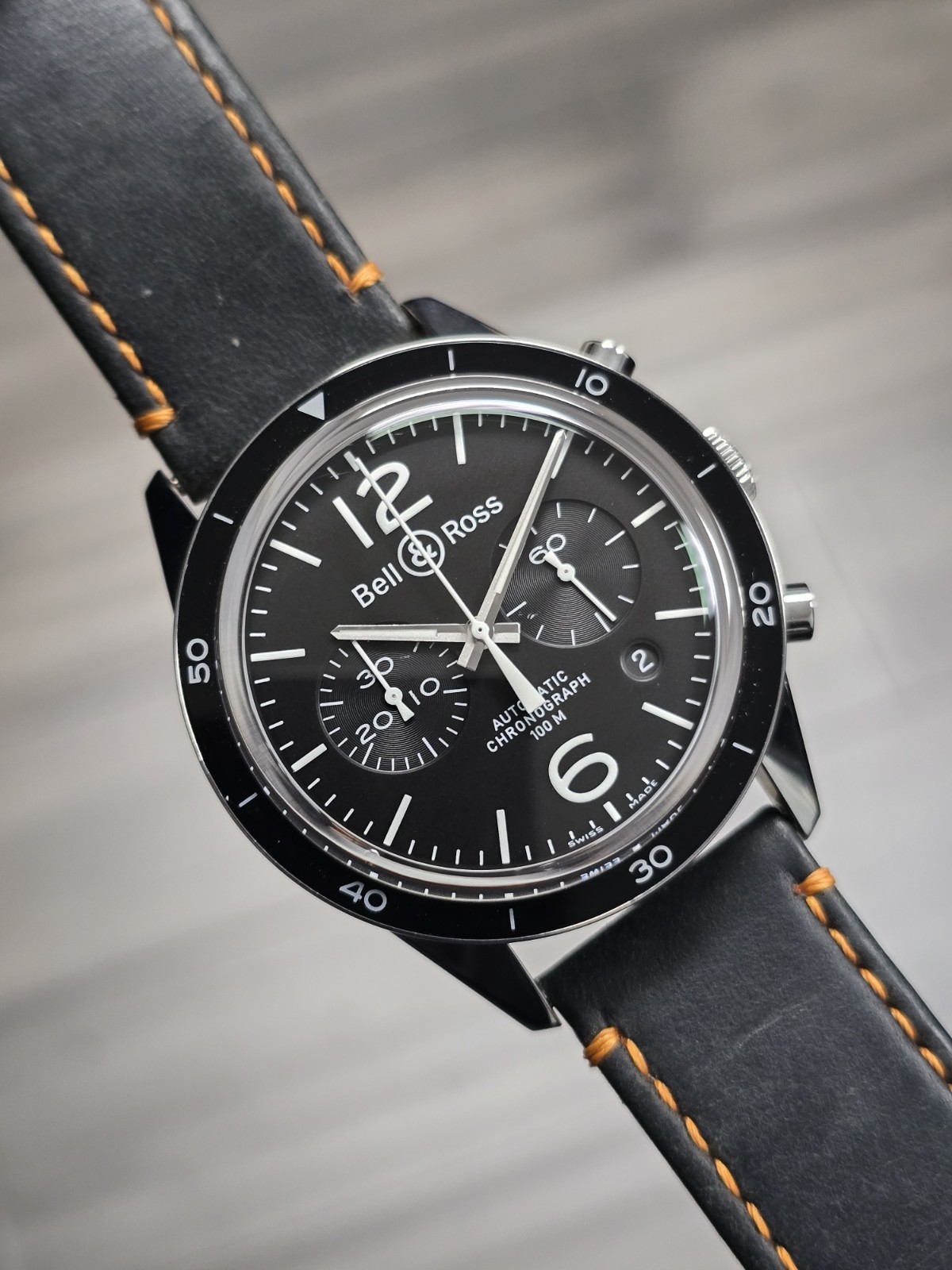 BELL & ROSS BR126 AUTOMATIC 42mm WATCH CHRONOGRAPH W/ Box