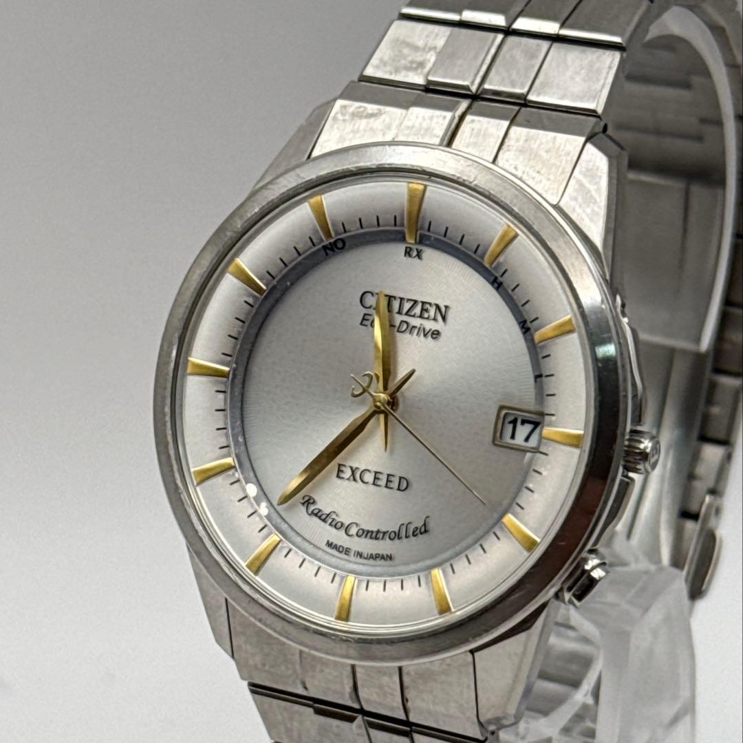 Citizen Exceed H113-T009239 Solar Radio Controlled Mens Watch 38.4mm 17cm Wrist