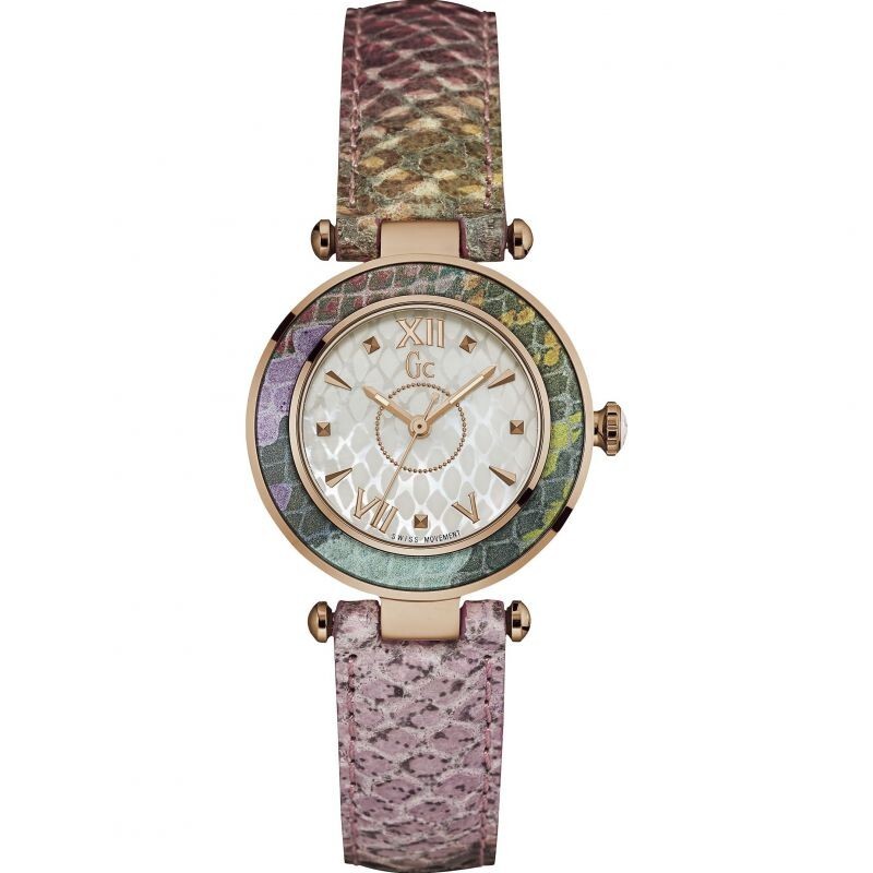 Guess Collection Snake Skin python Leather Strap Rose Gold Tone Women’s Y12005L1