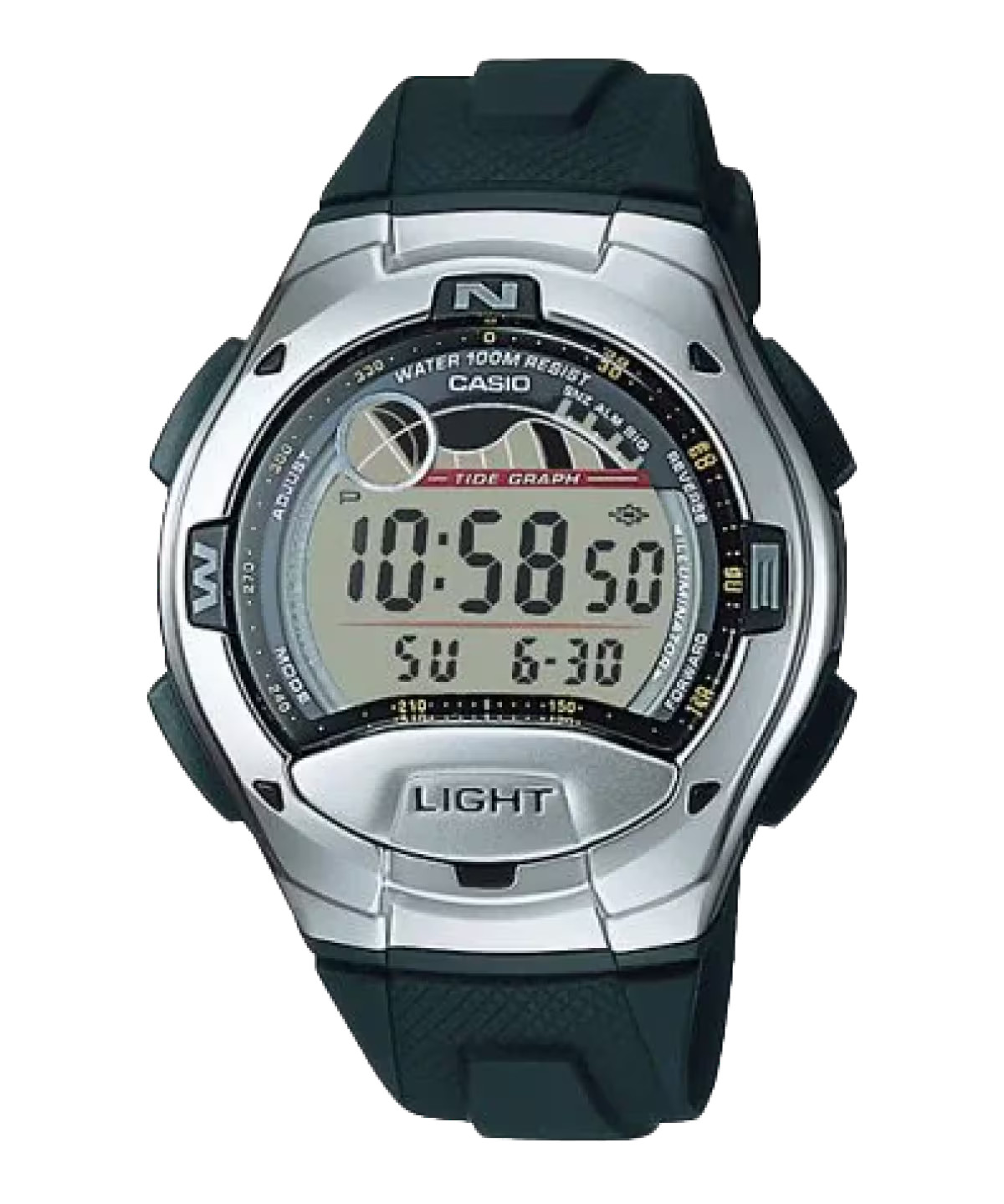 Casio W-753-1AV Men’s Digital Sport Watch Moon Data 100M Timer LED backlight