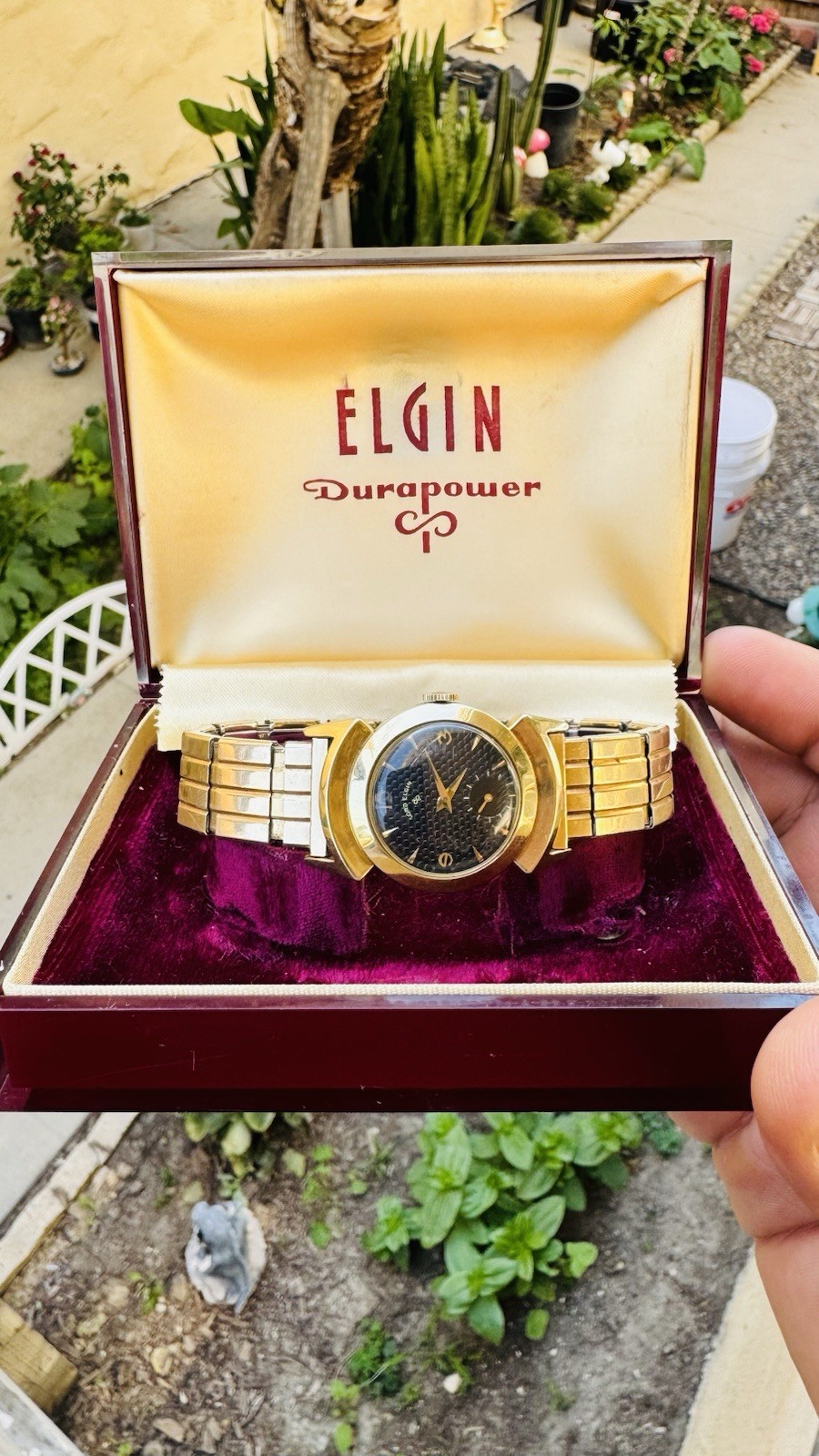 Vintage Lord Elgin Black Knight 14K Gold Filled 680 21j Manual Wind Watch 27mm