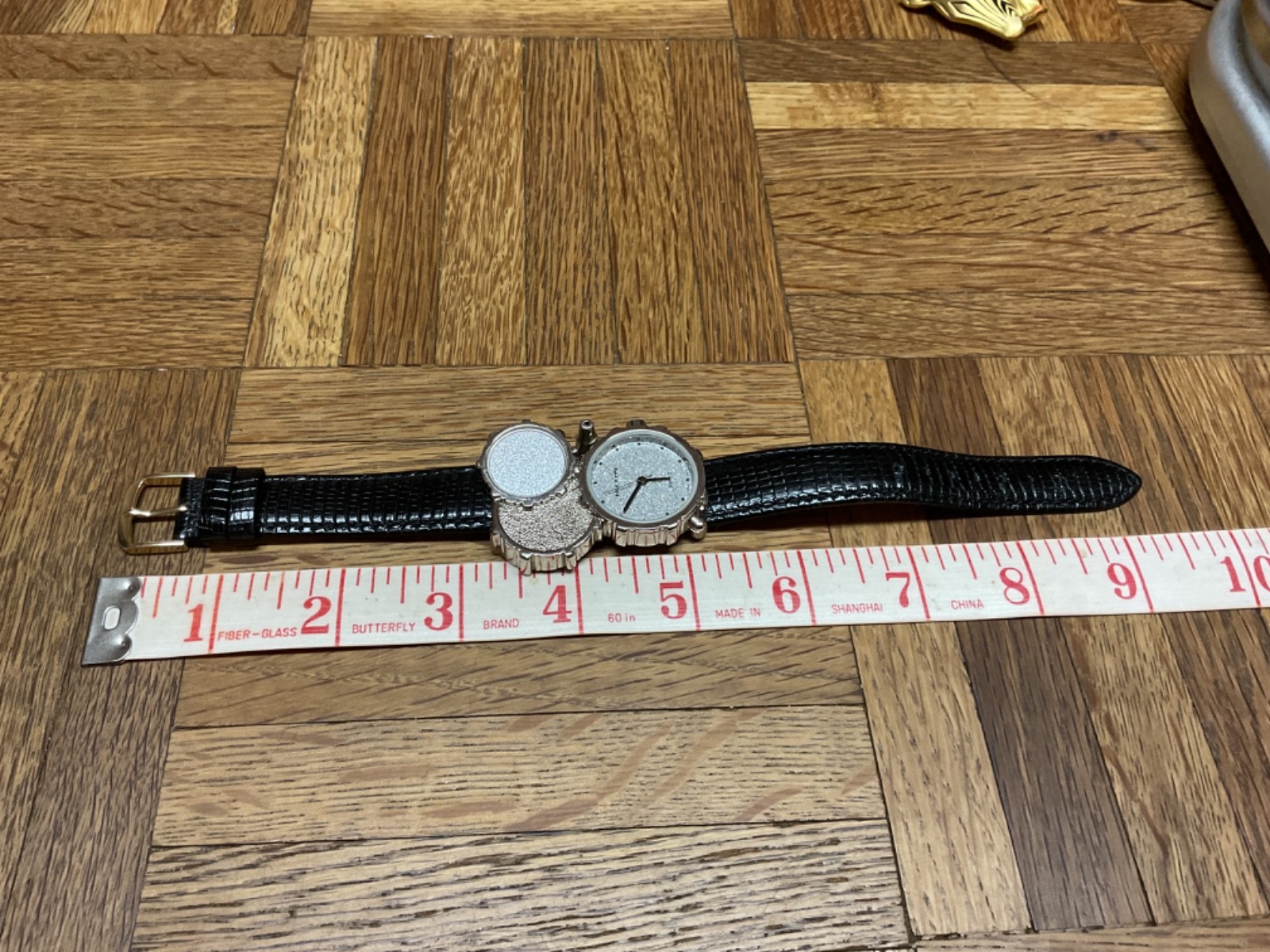 Rare Vintage Rock Time Drum Watch Quartz Japan Hadley-Roma Leather Strap