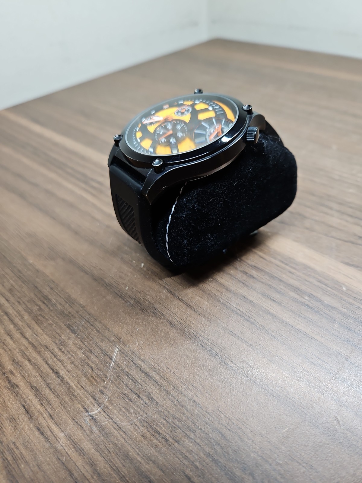 Joshua and Sons Black And Orange Mens Analog Watch (Needs Battery)