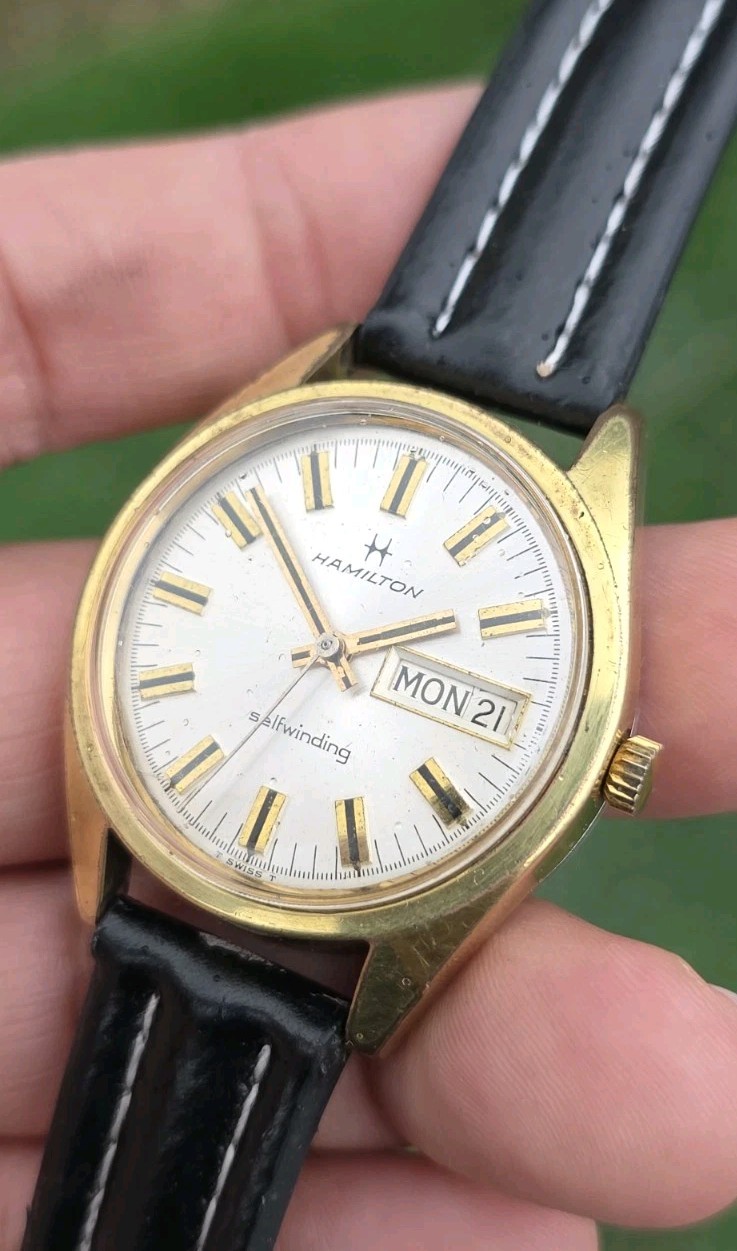 Vintage Hamilton Selfwinding 826 Day Date Gold Tone Men’s 35mm Watch 826007-4