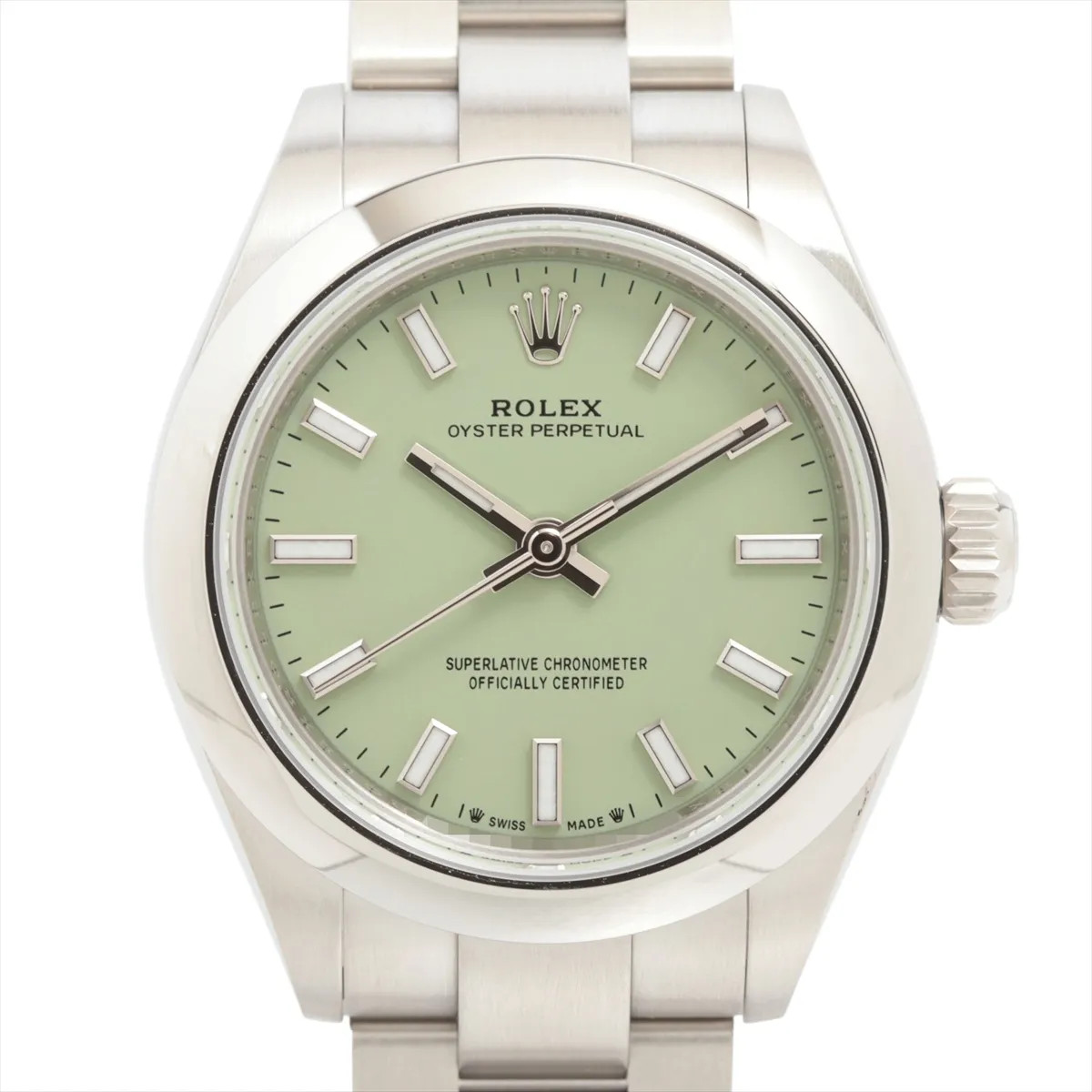 Rolex Oyster Perpetual 28 276200 SS SS AT pistachio dial oyster bracelet