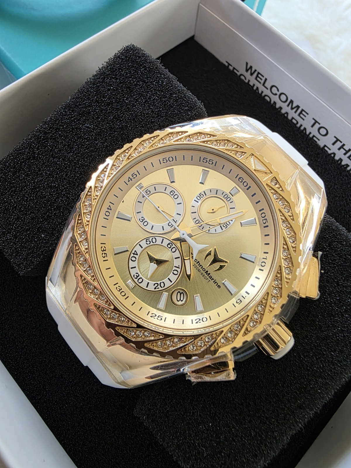 TechnoMarine Men’s TM-117045 Cruise Glitz Limited Edition 44.5mm Gold Tone Watch