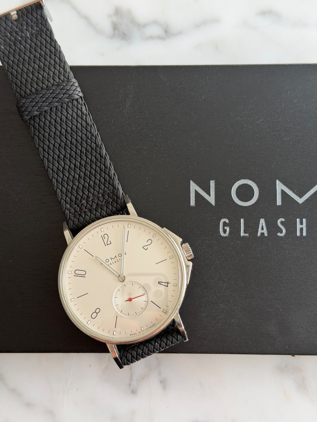 NOMOS GLASHÜTTE AHOI Ref 550, 40 mm, Stainless Steel, with box and papers