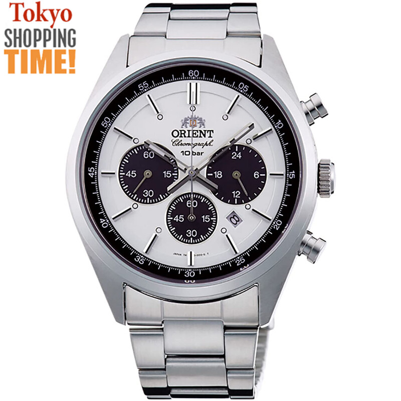 Orient Solar Panda Neo70′ WV0041TX White Chronograph Men`s Watch Made in Japan