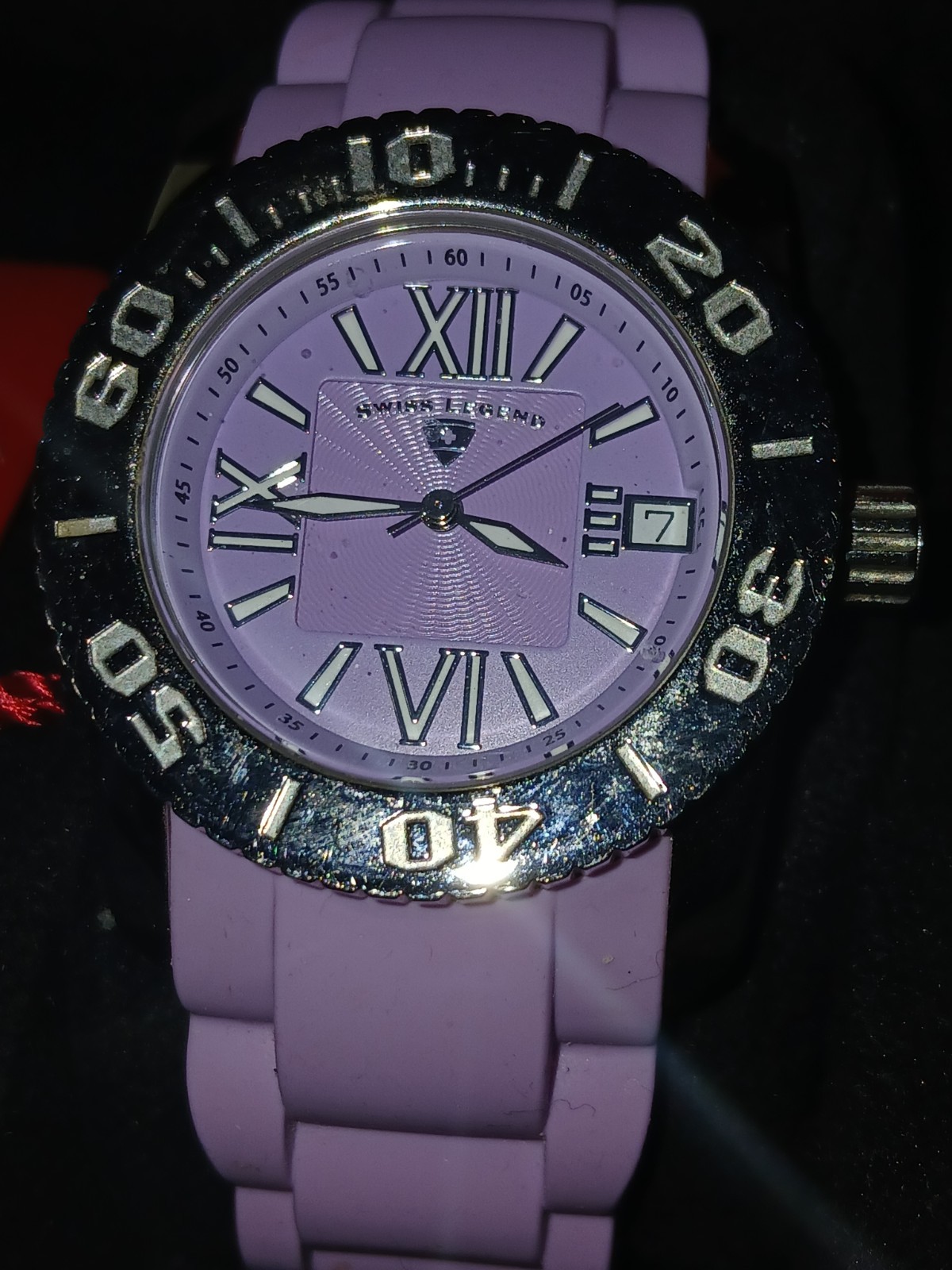 Swiss Legend Commander Sapphitek Crystal 113000507 Purple Dial 316c