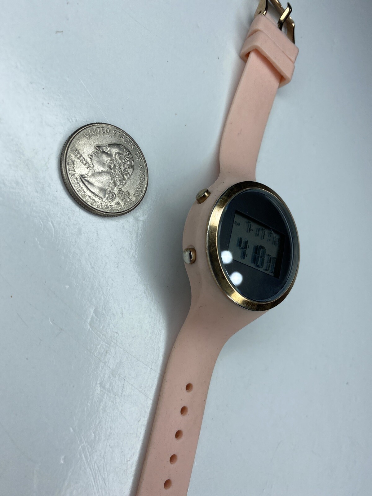 E INC Rose Gold Pink Silicone Sport IN017RGBL 245 Stainless LCD Working