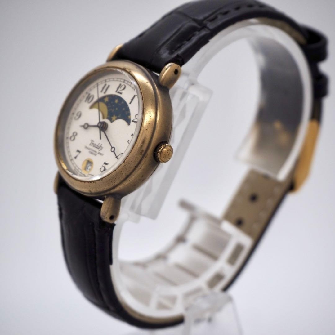 [Used] CASIO Traddy Watch LV-615 Moon Phase Antique White Pearl 17.1 cm Working