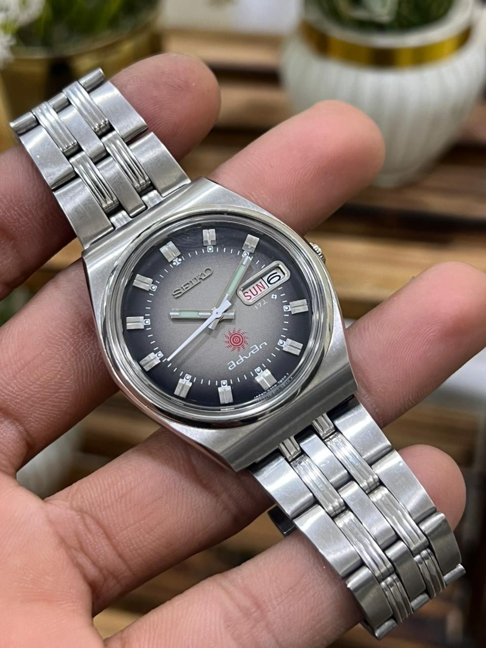 Seiko Advan Automatic Gray Dail Mens Watch Japan Made 6309