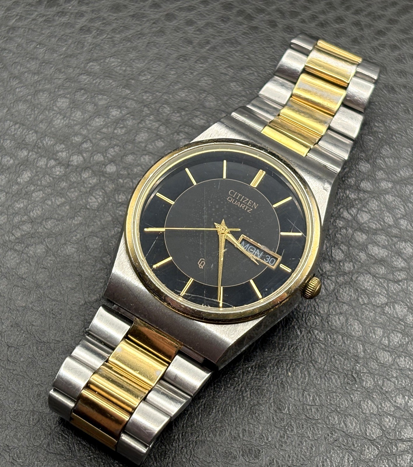 Citizen CQ Quartz Men’s Watch Two-Tone Black Dial Day-Date