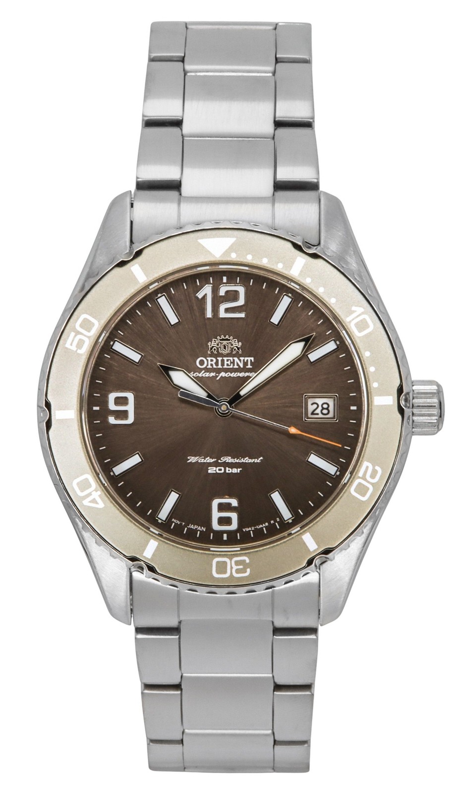 Orient Mako III Brown Dial Solar Diver’s Analog RA-WJ0004Y 200M Men’s Watch