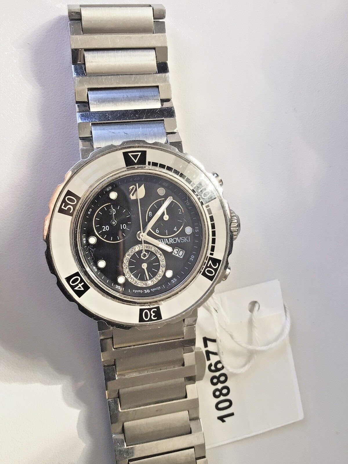 SWAROVSKI OCTEA CHRONO QUARTZ ANALOG BLK  WRISTWATCH
