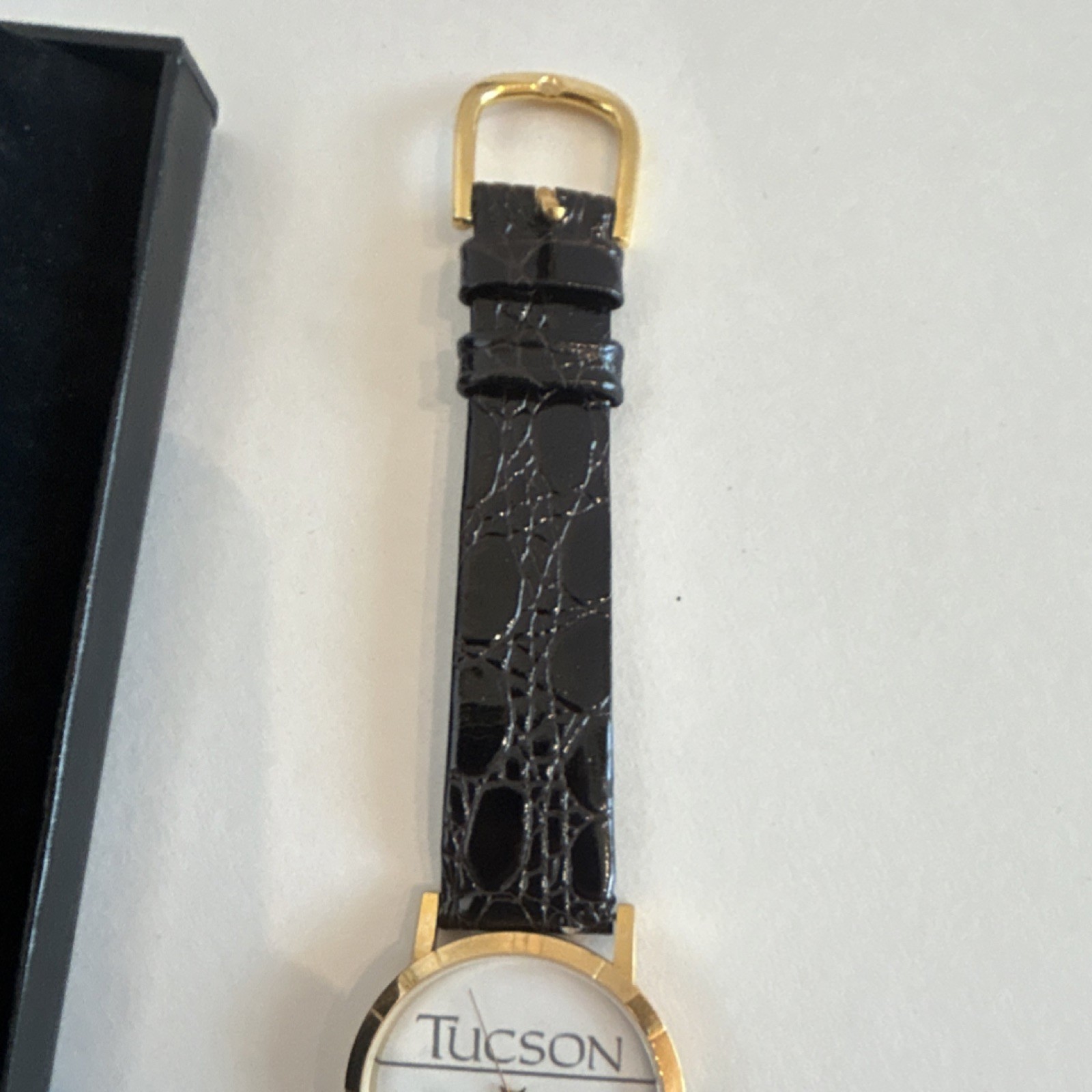 IMAGE WATCHES INC. Tucson Vintage Wristwatch Gold Brown Leather Quartz White