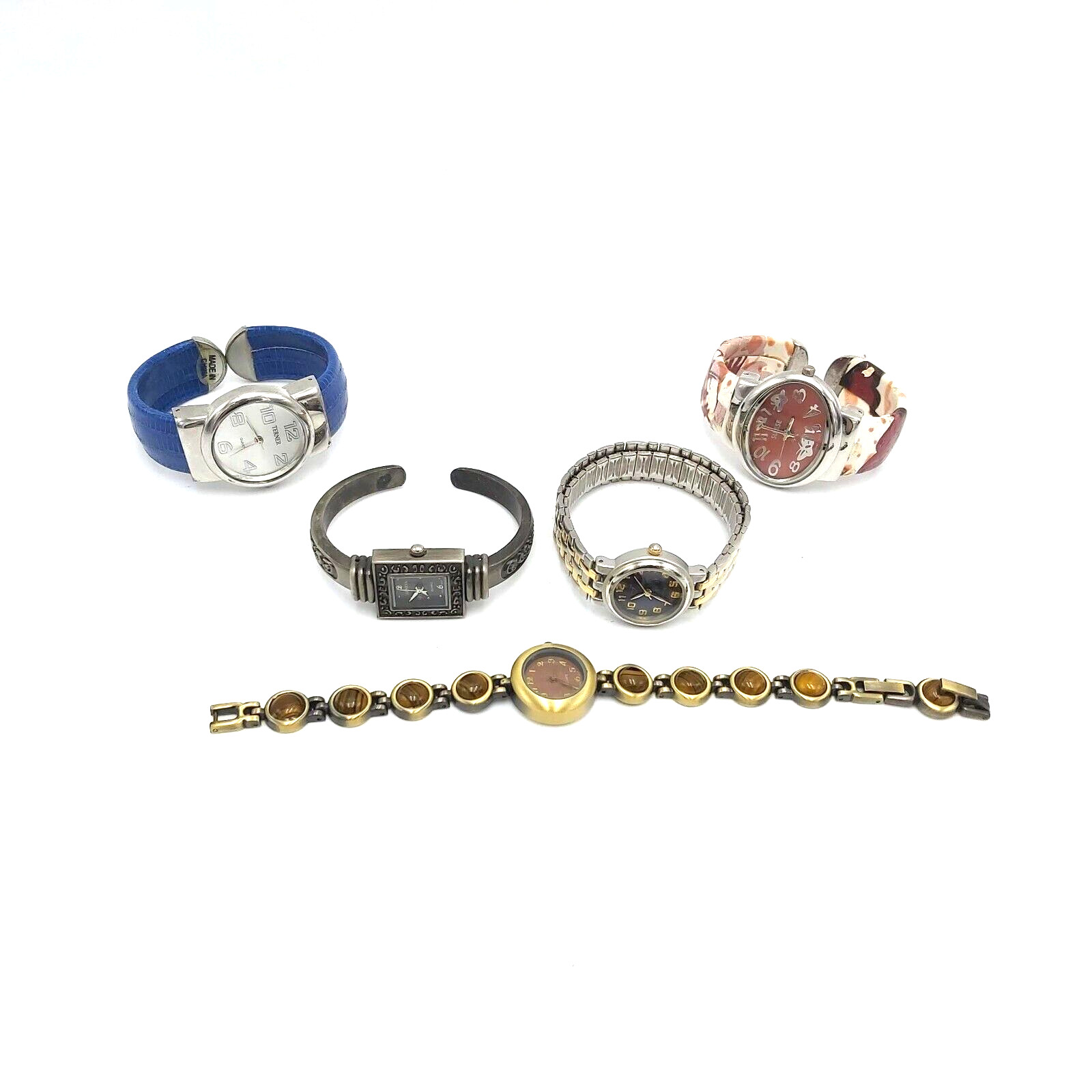 Woman Wrist Watches – Lot of 5 – Various Types and Movt Countries – No Batteries