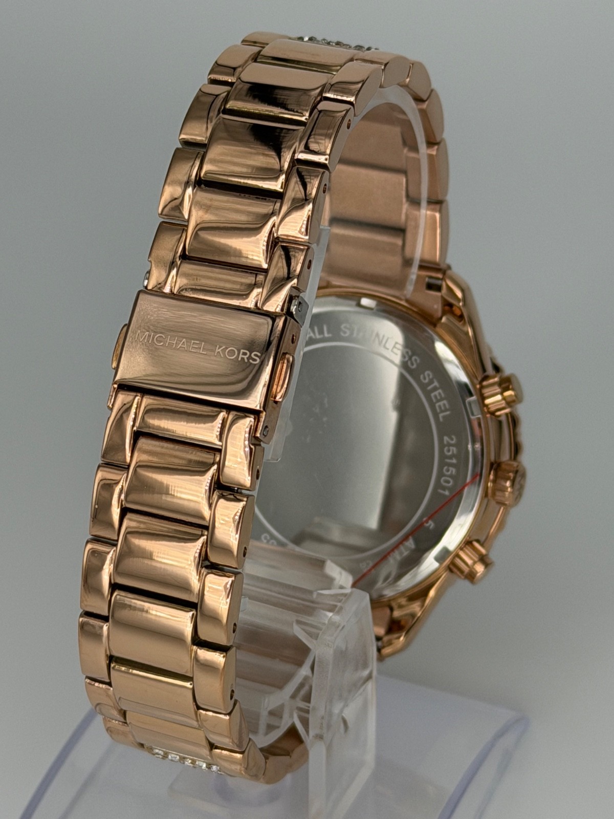 MICHAEL KORS Layton MK7285 Chronograph Rose Gold Glitz Crystal 42mm Wristwatch