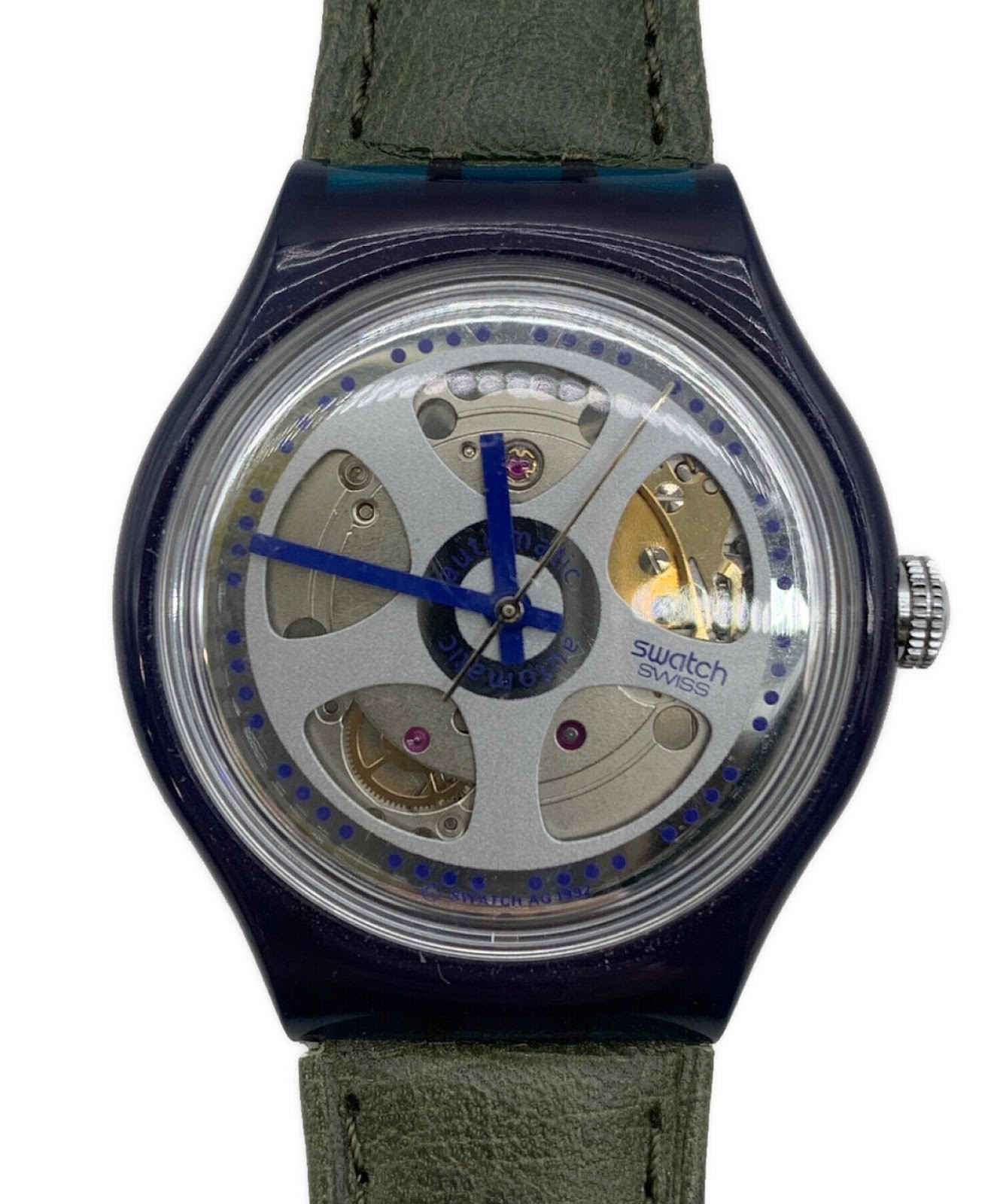 Swatch Automatic Baru SAN102 1992 Mens Watch Automatic Skeleton Analog Round