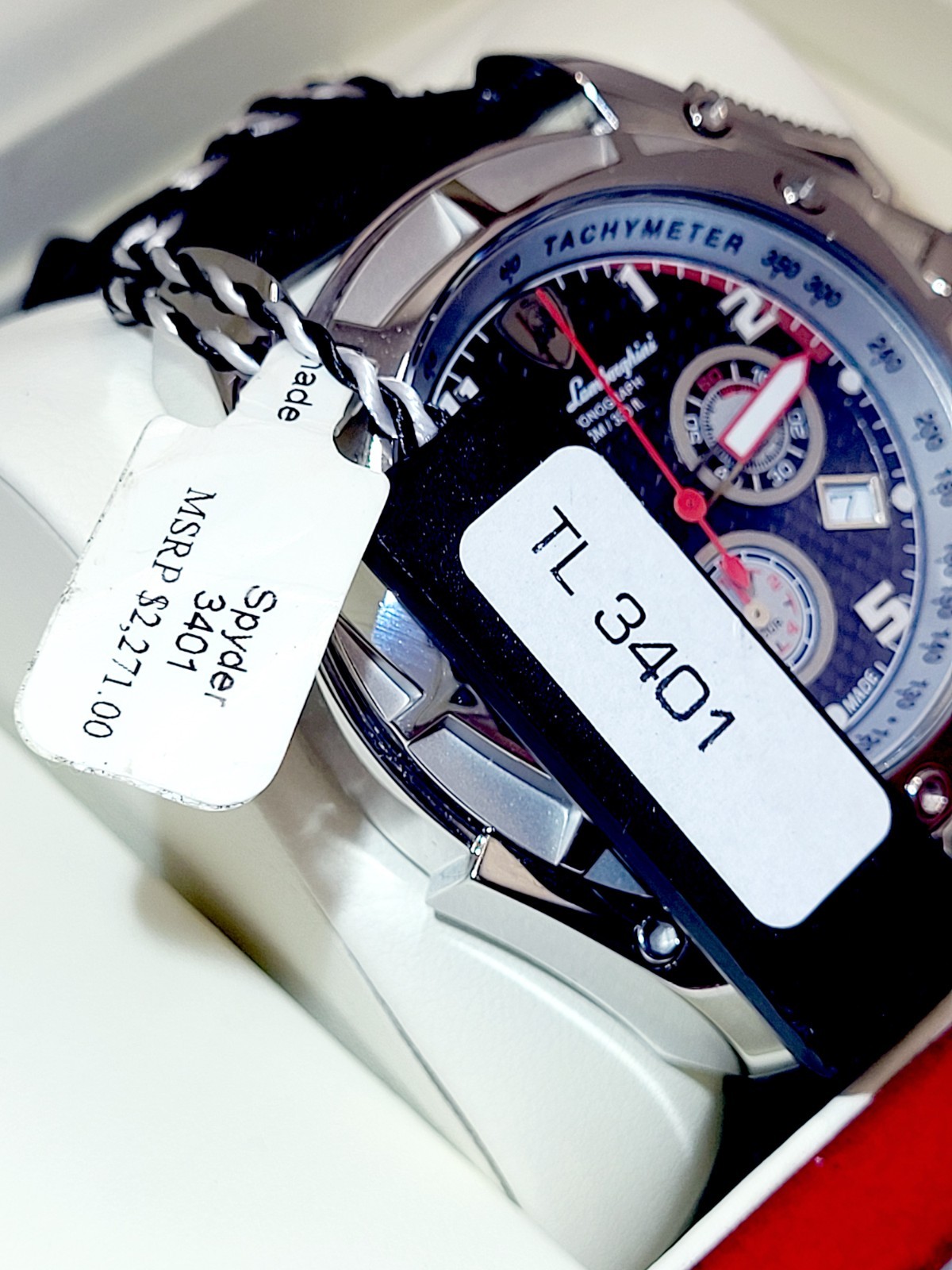 $2271 Swiss, Rare [NEW] 48mm Tonino Lamborghini TL 3401 Tachometer Quartz Watch