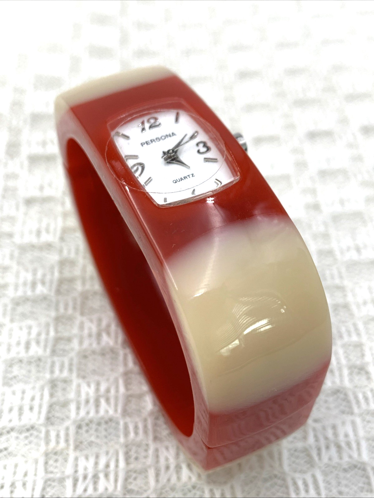Persona Cuff Bracelet Two-Tone Quartz Analog Women’s Watch Sz. 6.5″ New Battery
