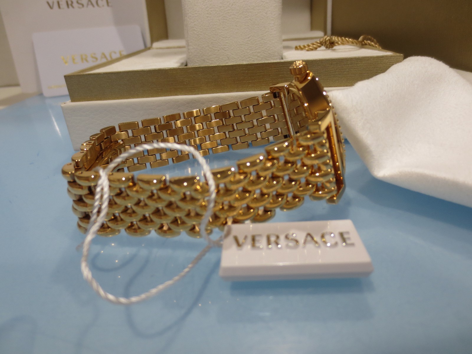 Versace Women’s P5Q80D001 H080 Vanity Rose Gold IP Silver Dial Bracelet Watch