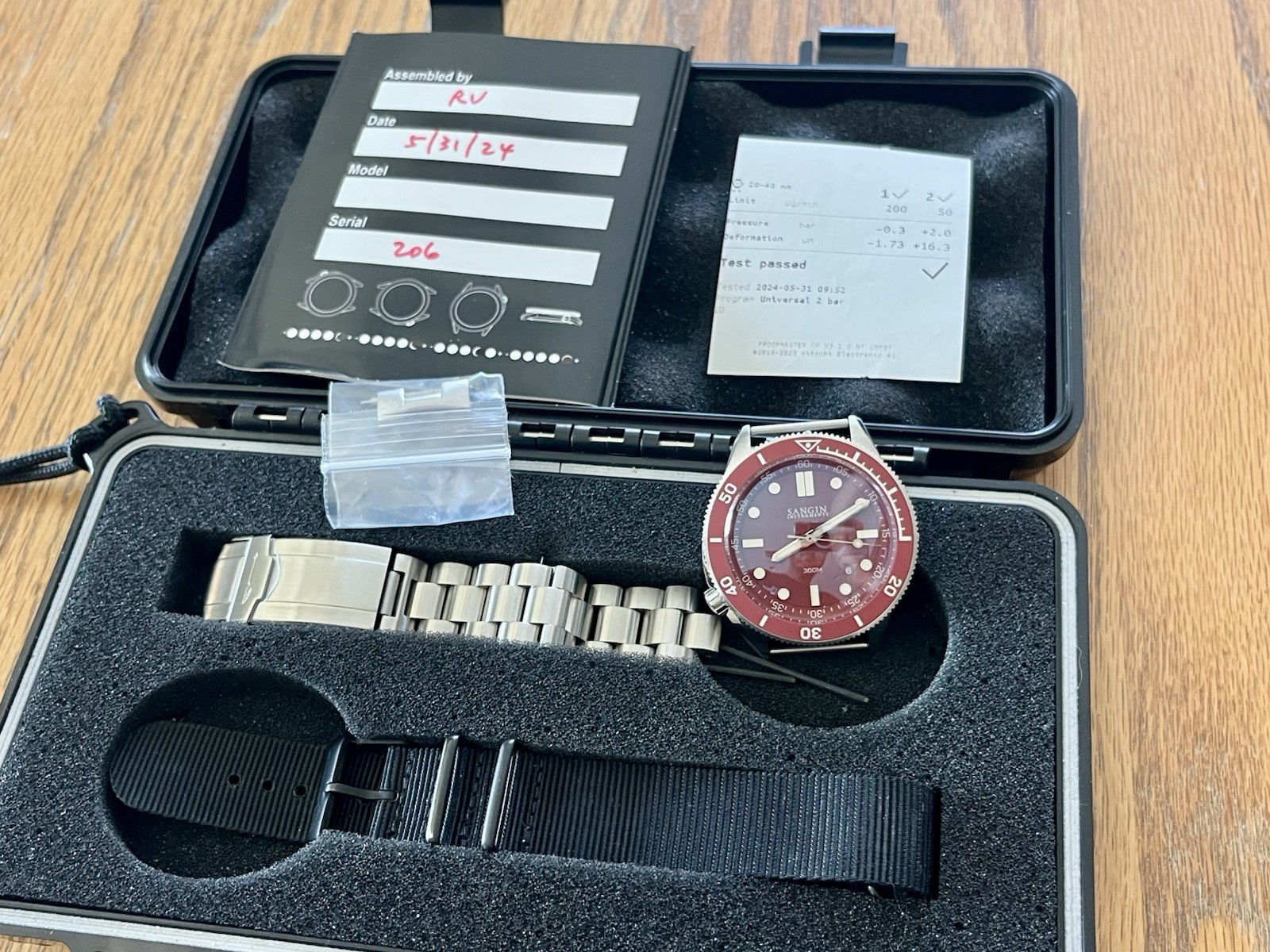 Sangin Instruments Neptune V3 FR Fire EMS Red Watch Automatic Mechanical