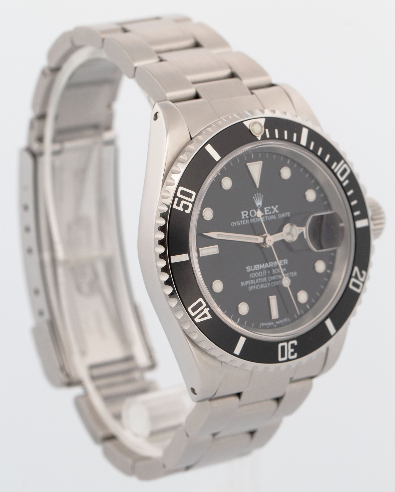 CPO Rolex Submariner Date BLACK Stainless Steel 40mm 16610 Oyster Date Watch