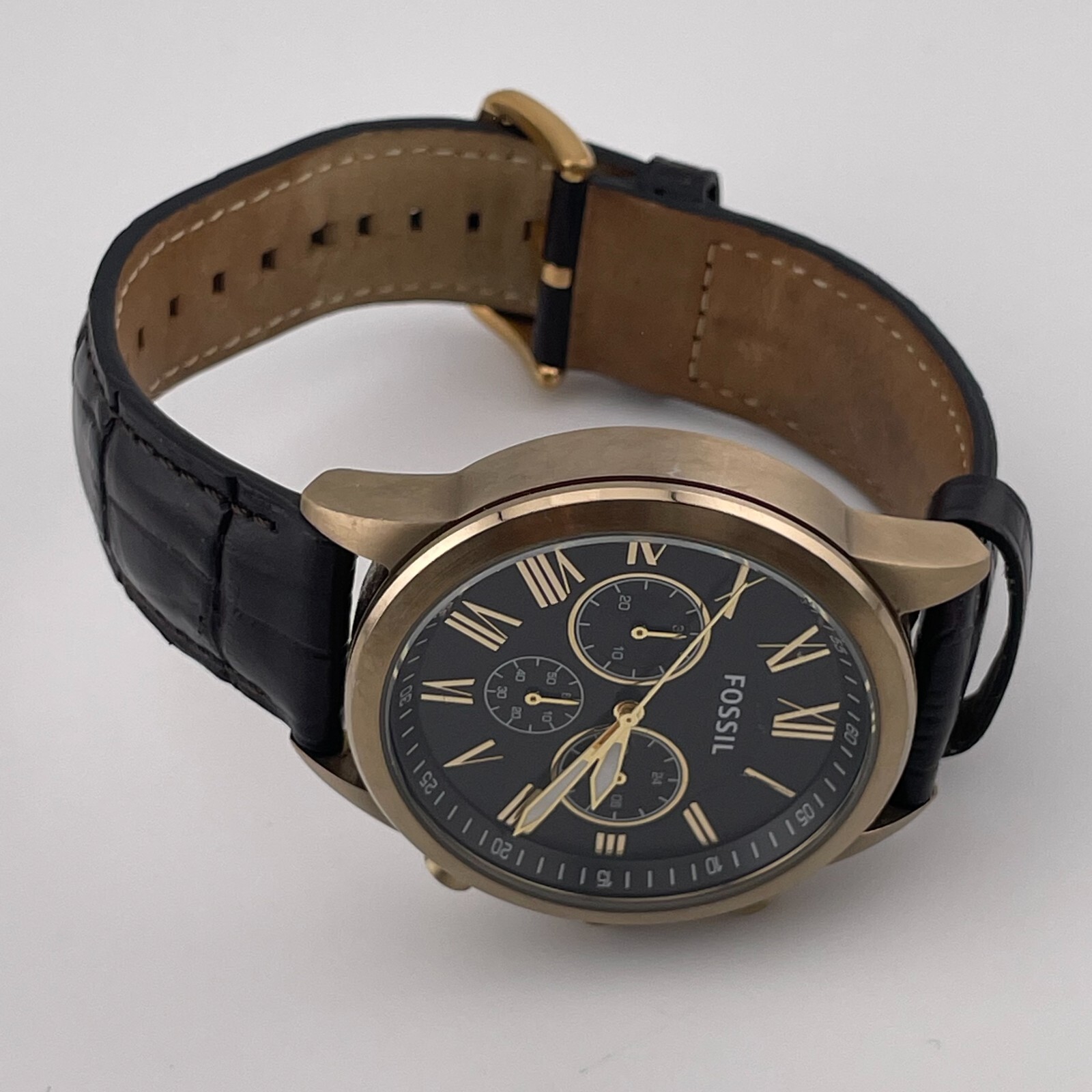 Fossil Flynn Watch BQ2192 Mens 43mm Case Chronograph Brown Leather Band Quartz