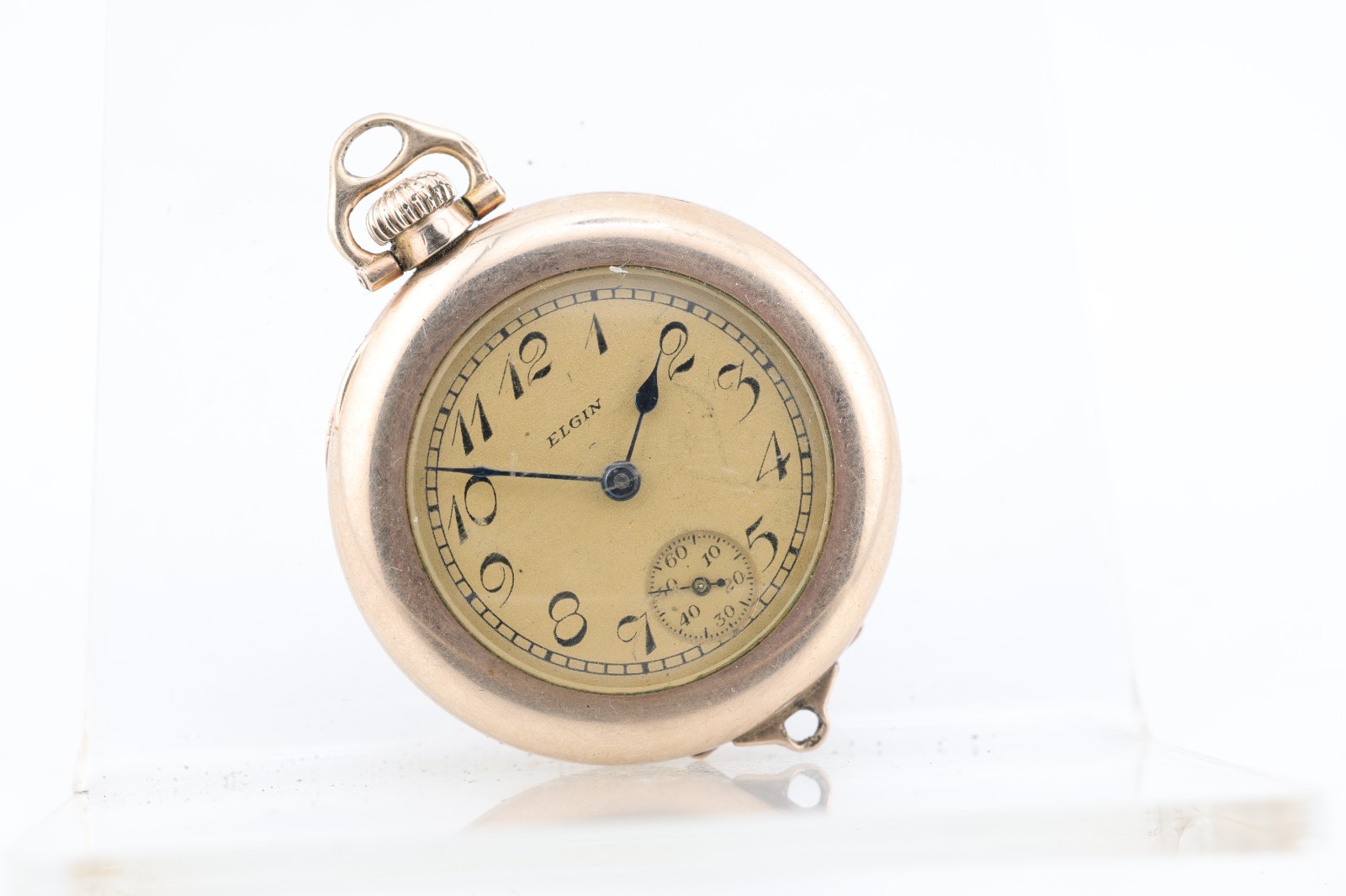 ELGIN 10k GOLD FILLED EARLY WRIST WATCH, Gr. 463, 3/0s, 7j, 27595967 (KB)
