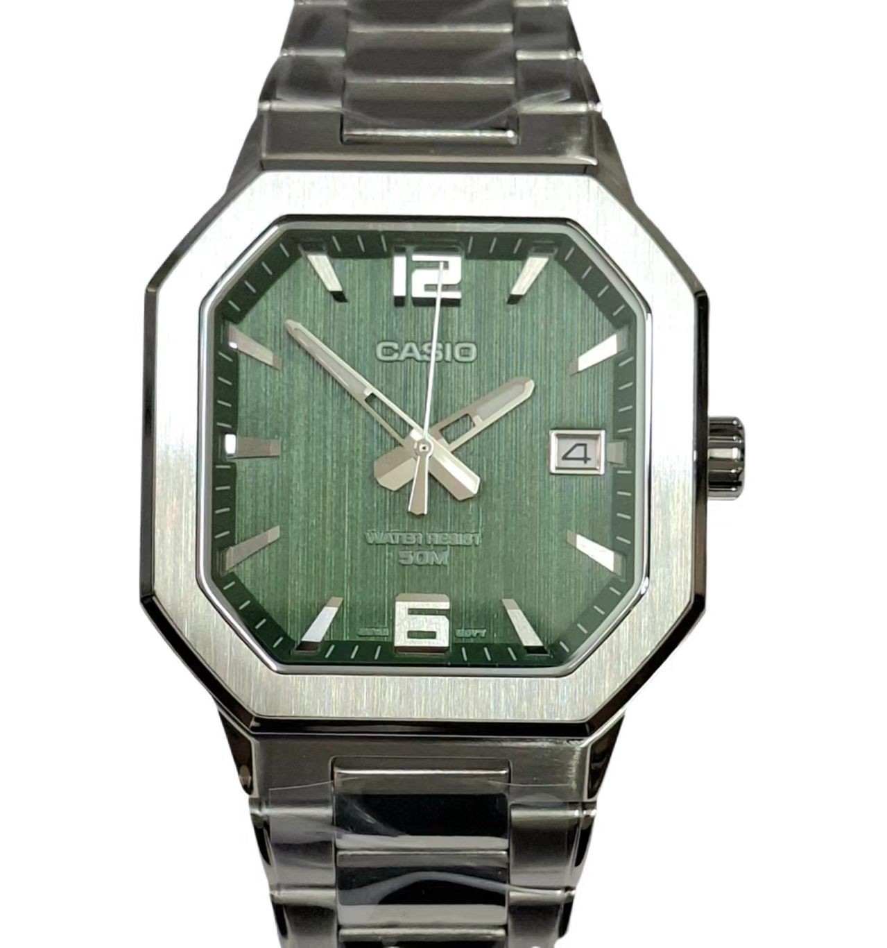 New CASIO MTP‑B195 Series MTP-B195D-3AV Green Dial Analog 38 mm Men’s Watch