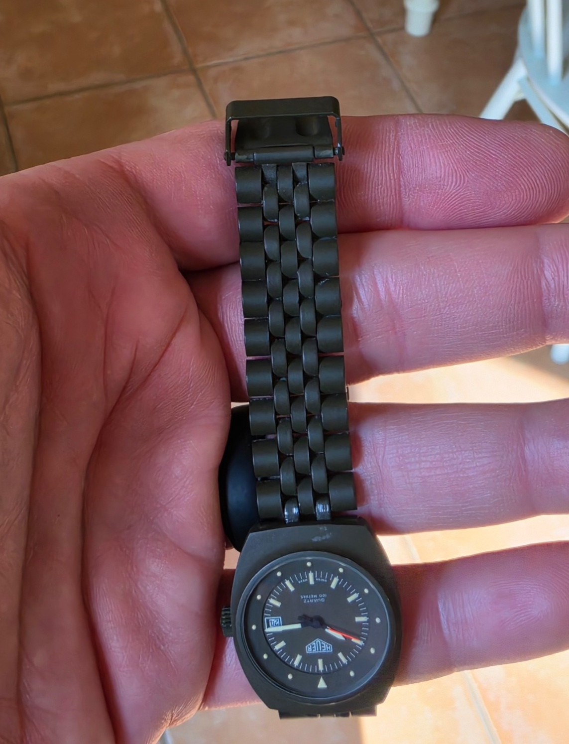 Pre TAG Heuer 981.058 Women’s Military Green PVD Quartz Dive Watch Olive 1984