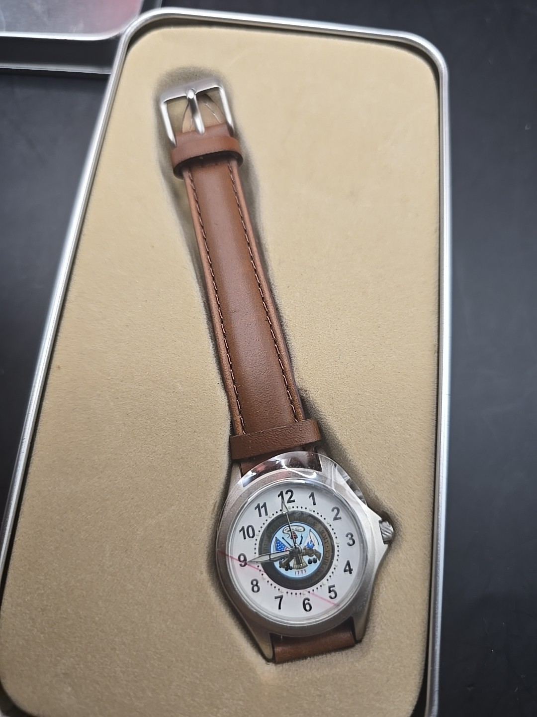 U.S. Military Emblem Strap Watch Tin Department Of The Army United States Avon