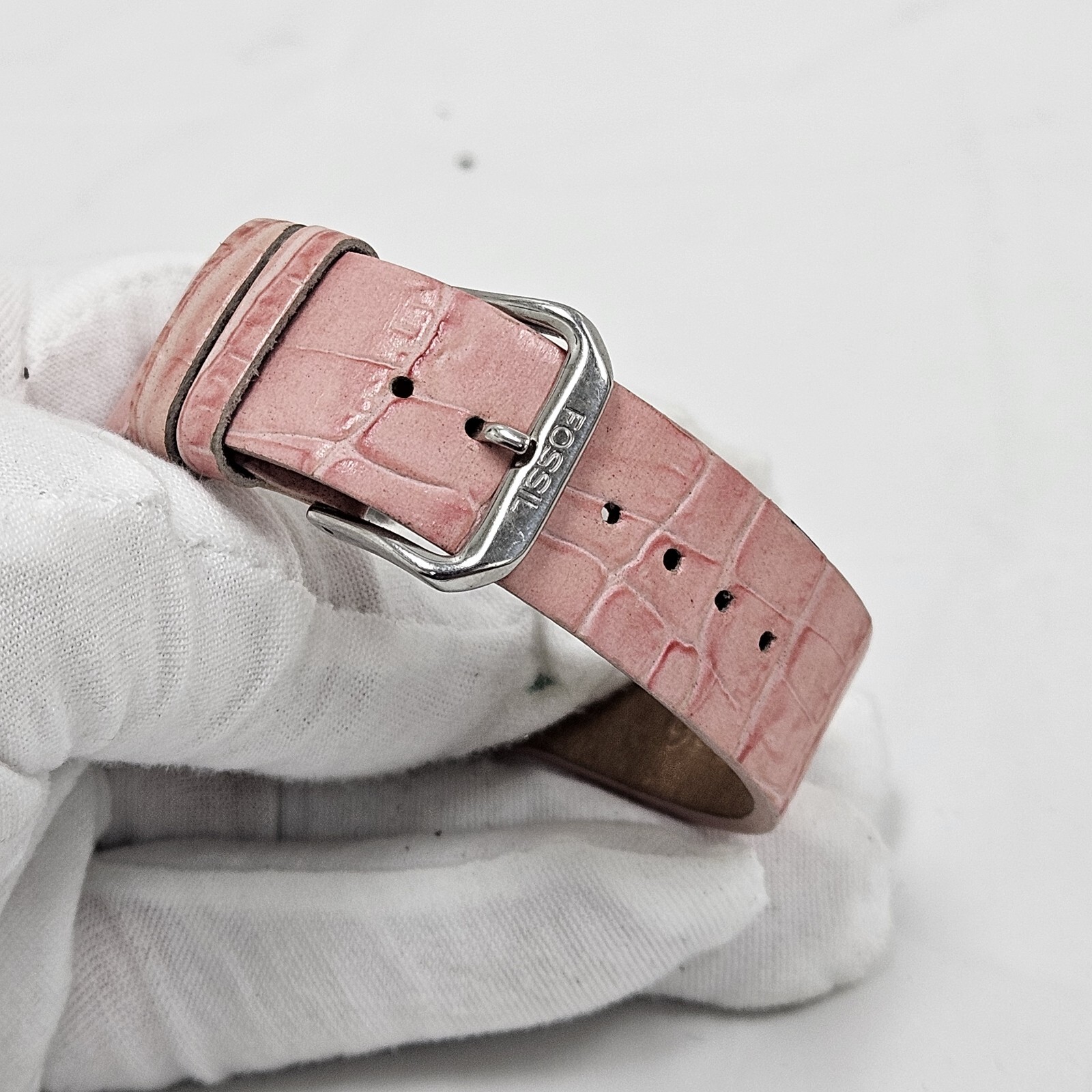 Fossil F2 ES-9720 All Stainless Steel Genuine Leather Quartz Analog Ladies Watch