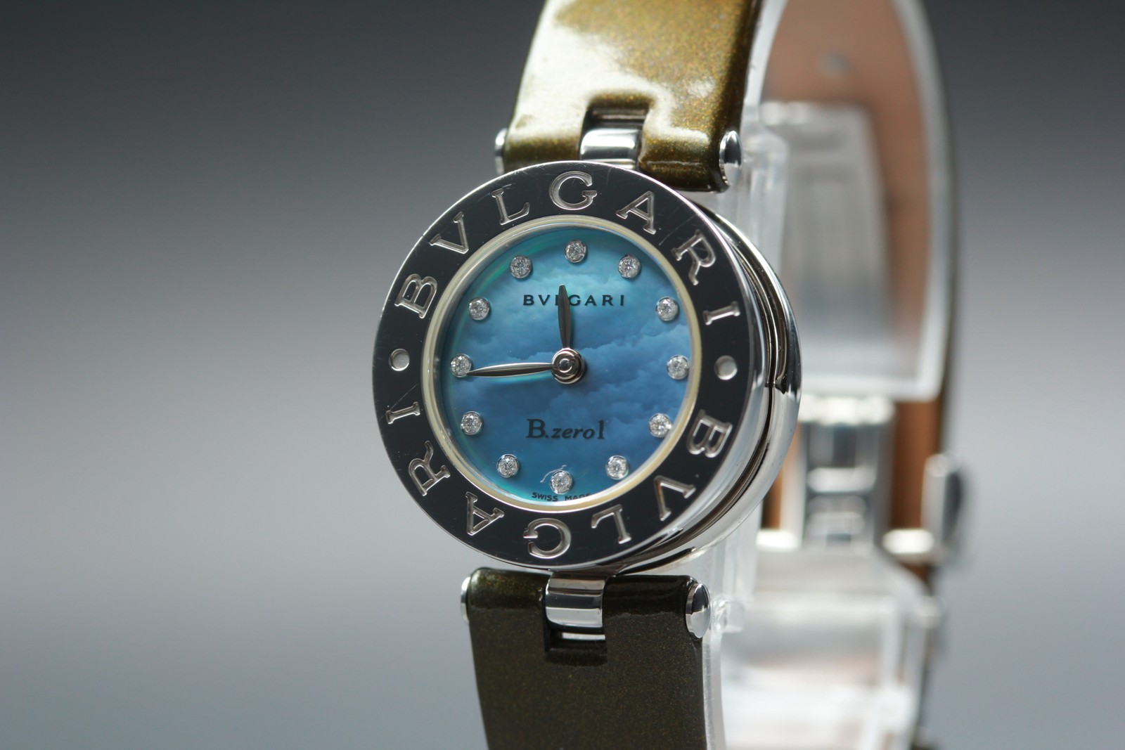 [Exc+5 Box] BVLGARI B.zero1 BZ22S 12P Diamond Blue 22mm Quartz Watch JAPAN
