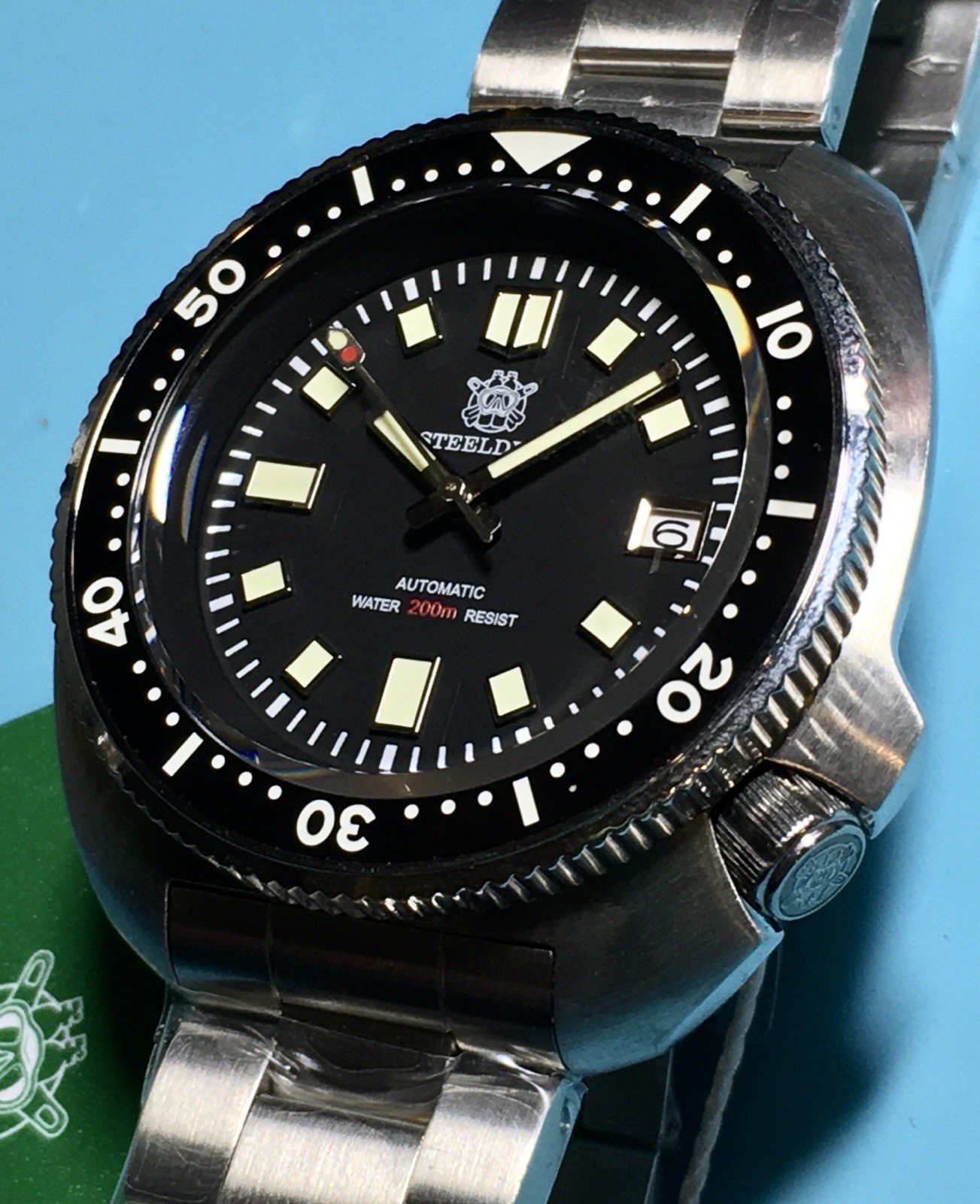 STEELDIVE WILLARD DIVER 44MM BLACK DIAL AUTO SEIKO TMI NH35 SAPPHIRE STAINLESS