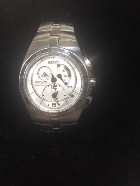 SEIKO ARCTURA KINETIC CHRONOGRAPH STEEL WATCH SNL001P1