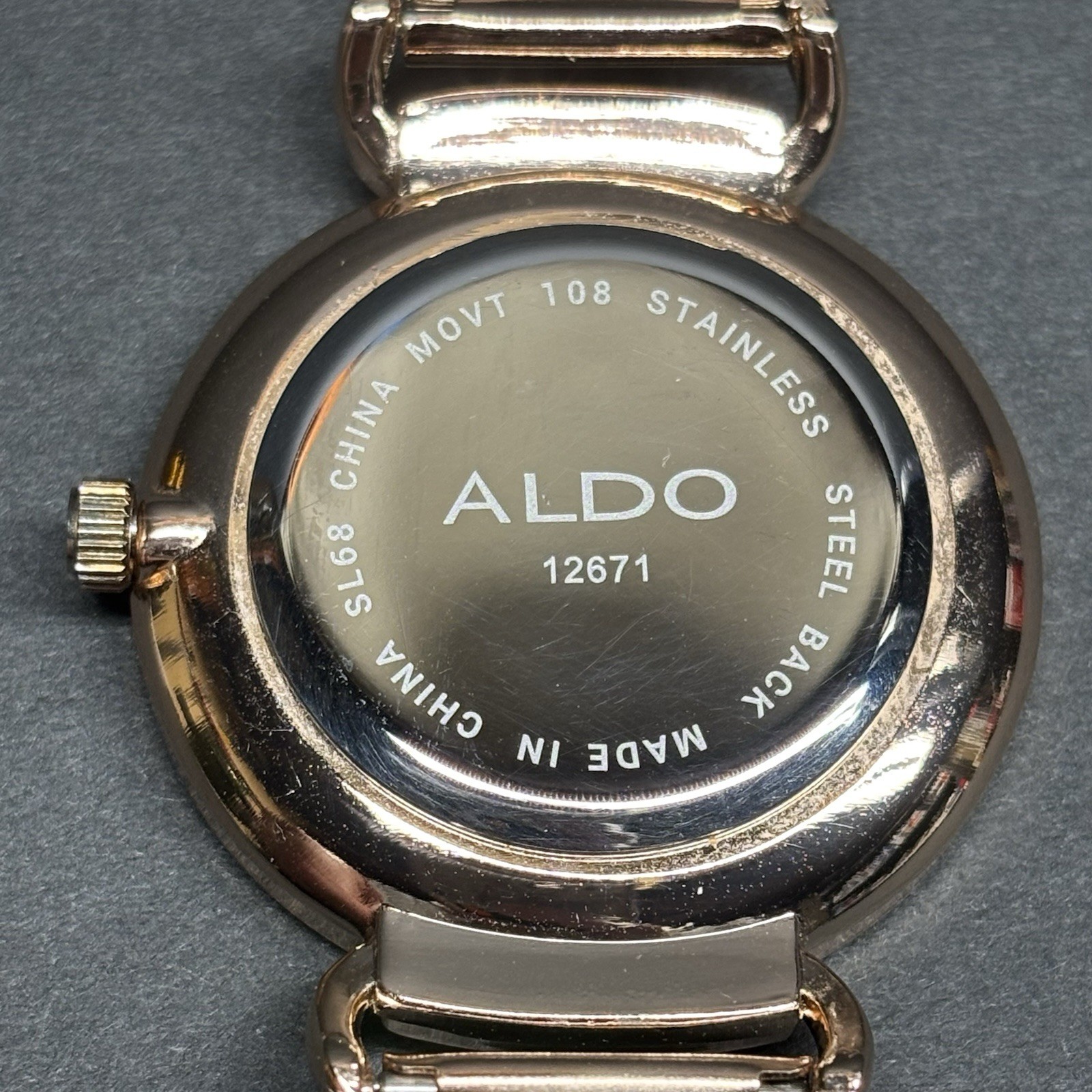 Aldo 12671 Rose Gold Women’s Analog Watch MOVT 108 Stainless Steel Back SL68