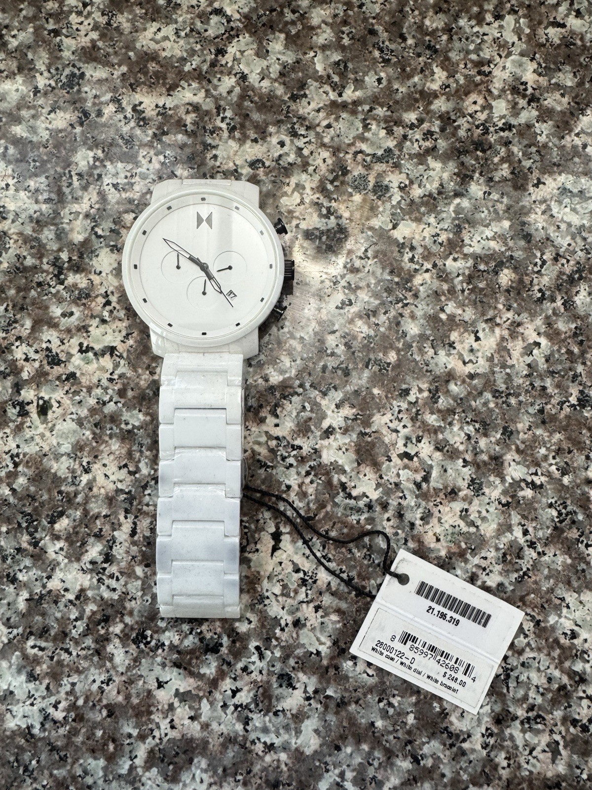 Brand New MVMT Men’s Chrono Ceramic Watch 45MM Gloss White