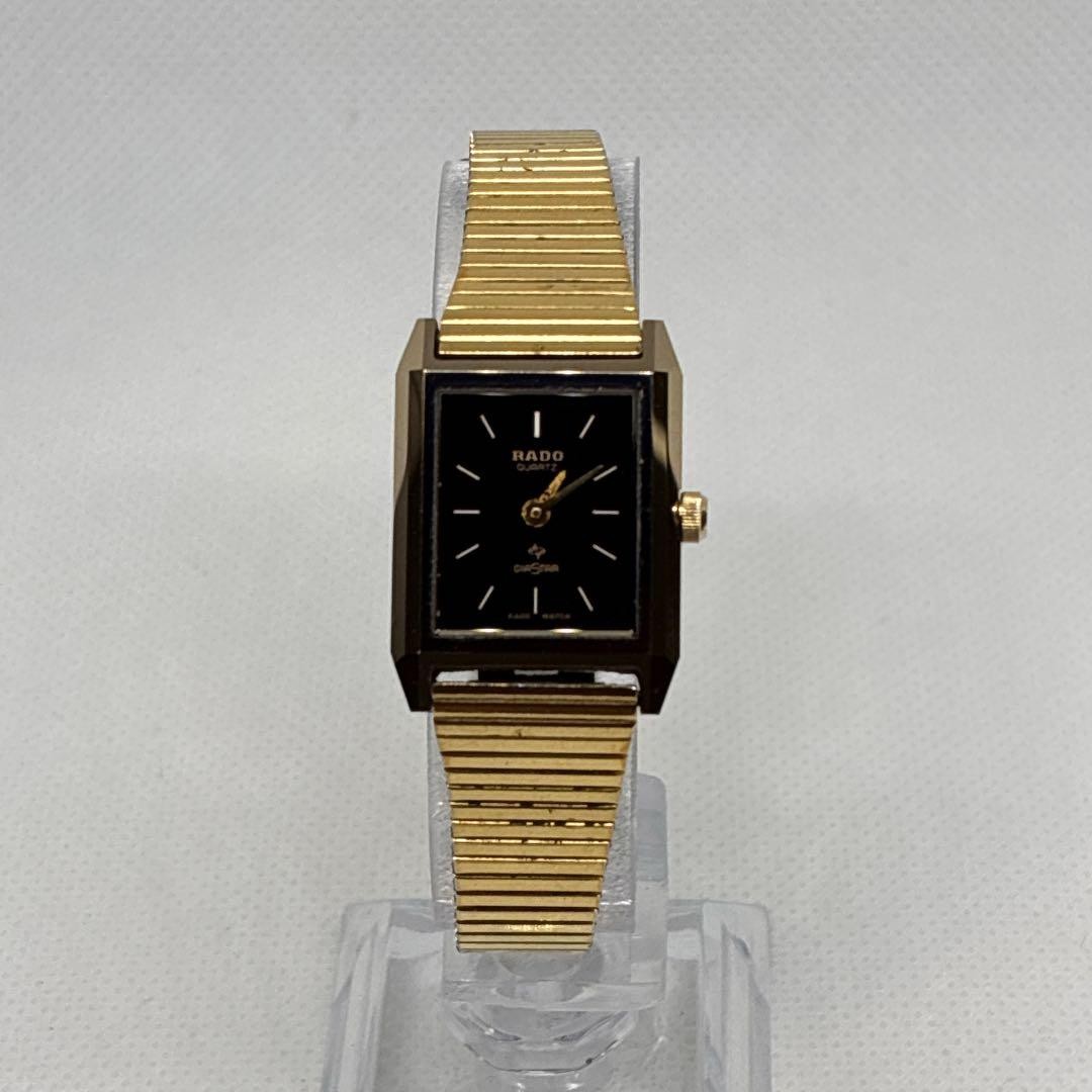 Rado DiaStar Ladies Square Black Quartz Wristwatch Japan Vintage 072023