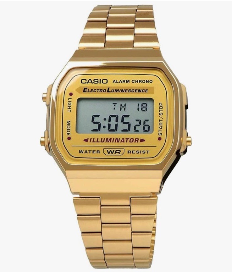 Casio Vintage Digital All Gold Tone Stainless Steel Unisex Watch A168WG-9